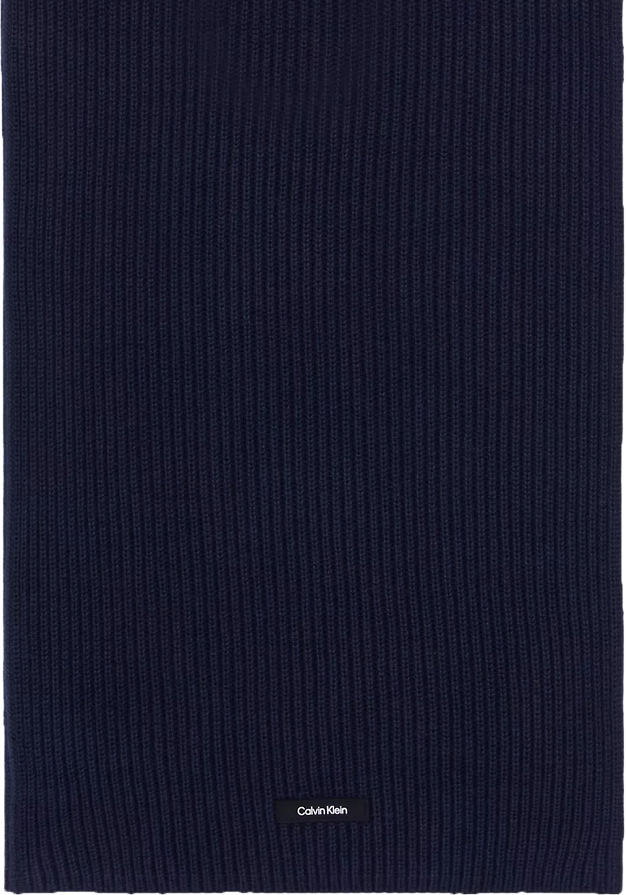 Calvin Klein sjaal, classic cotton rib scarf, donkerblauw