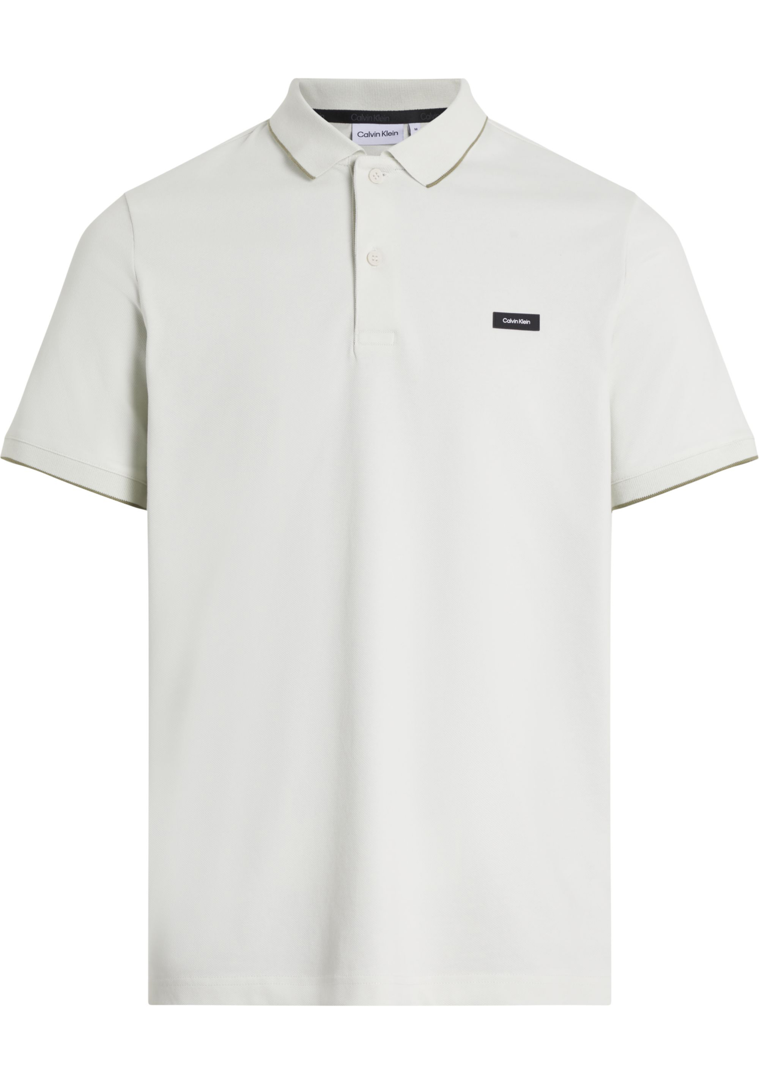 Calvin Klein Stretch Pique Tipping Slim Polo, heren poloshirt, lichtgroen