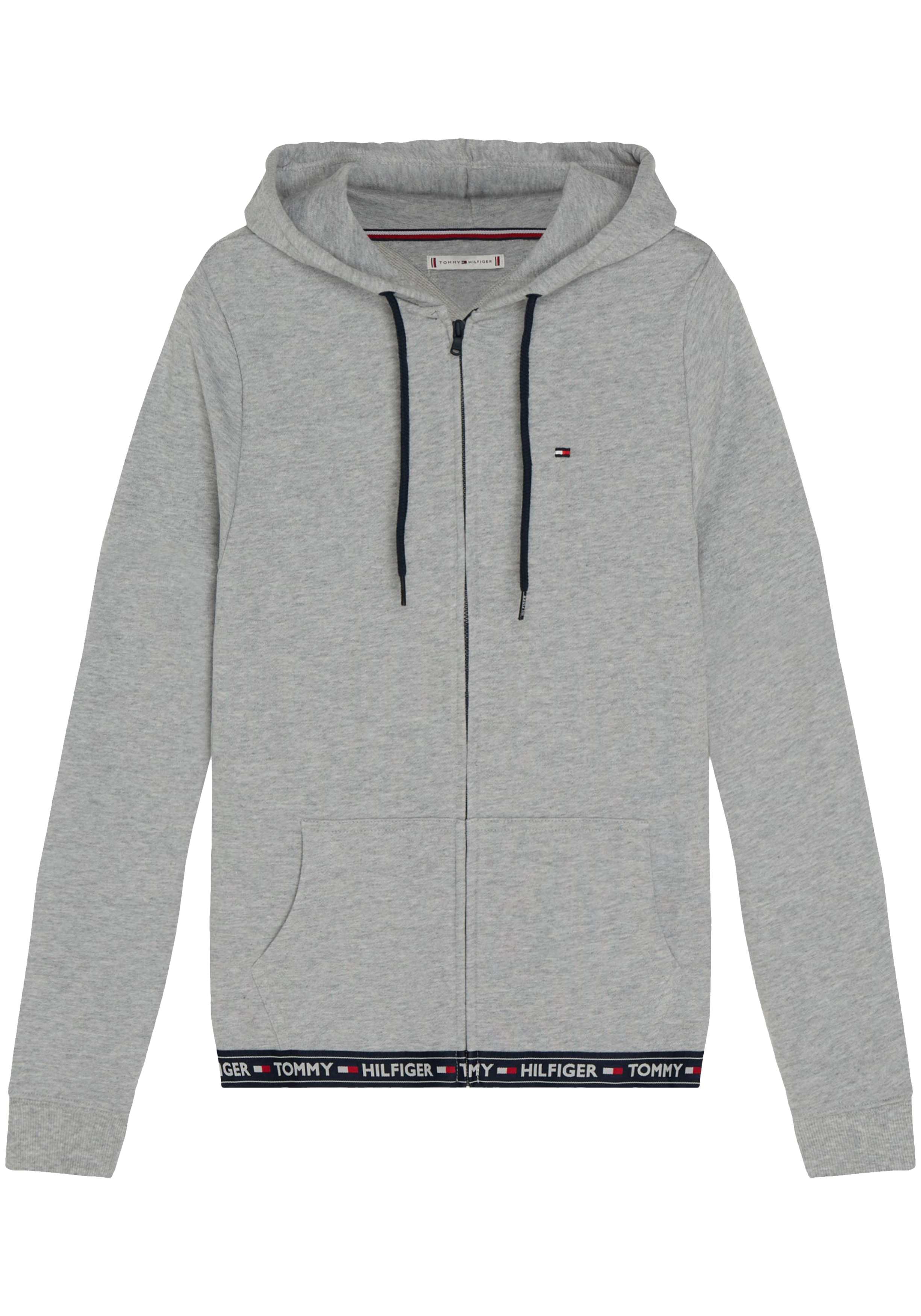 Tommy Hilfiger dames Authentic hoodie, sweatvest met capuchon, middeldik, grijs melange