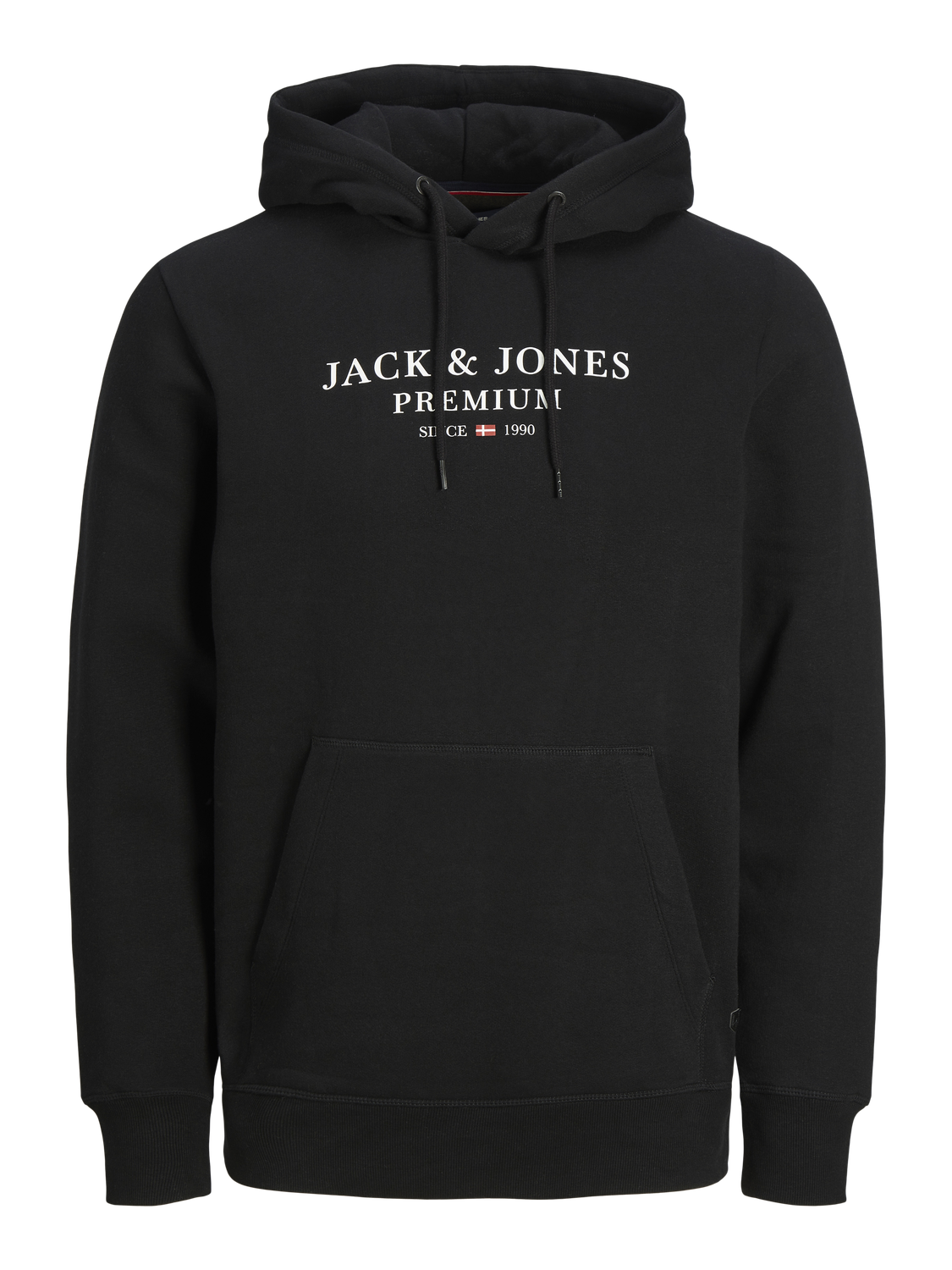 JACK & JONES Arie sweat hood slim fit, heren hoodie katoenmengsel met capuchon, zwart