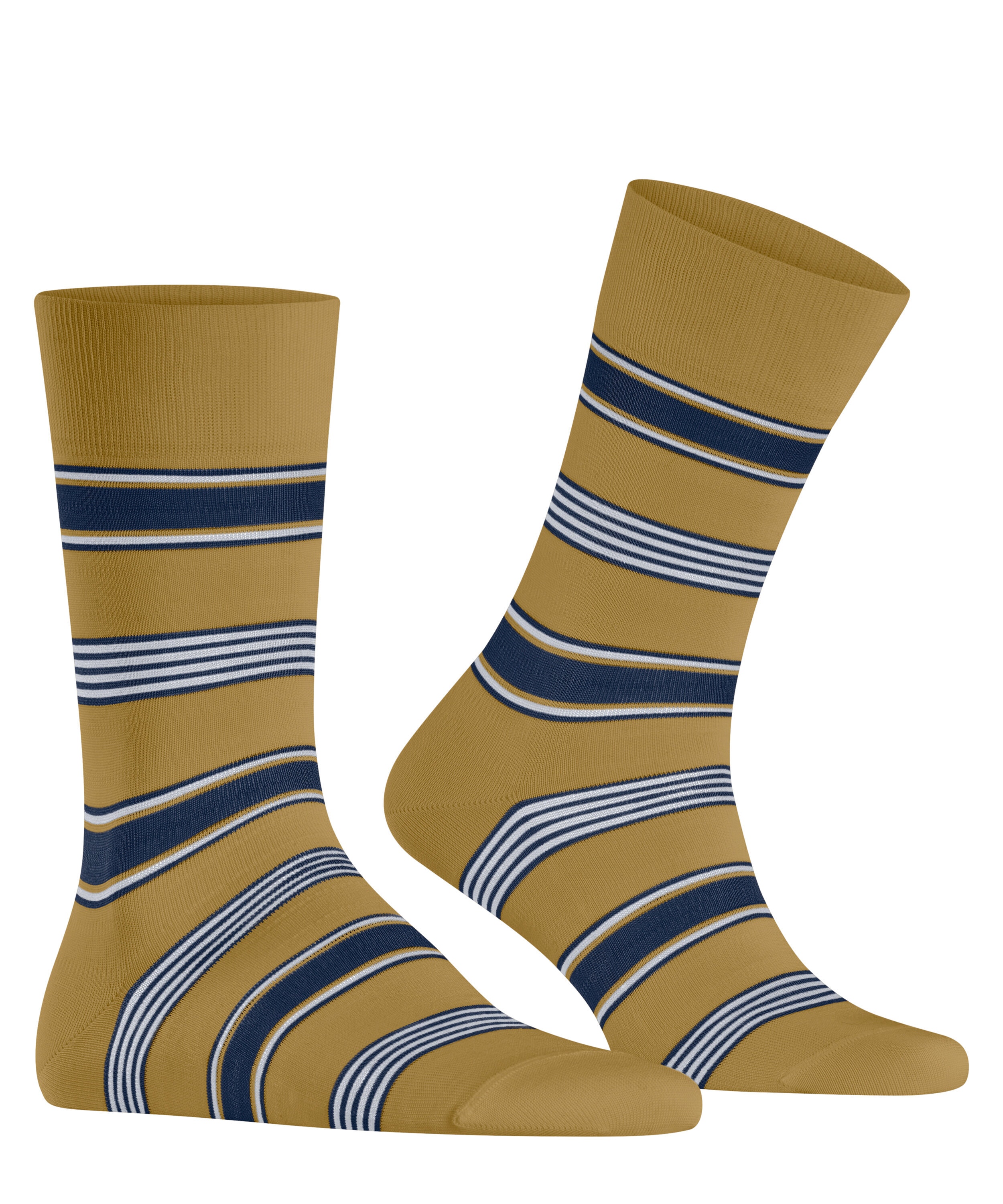 FALKE Marina Stripe herensokken, licht olijfgroen (brass)