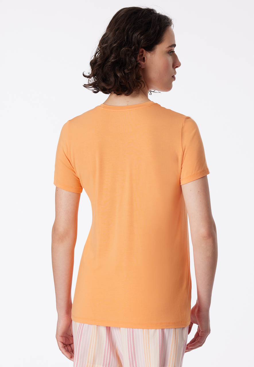 SCHIESSER Mix+Relax T-shirt, dames shirt korte mouw modal perzik oranje