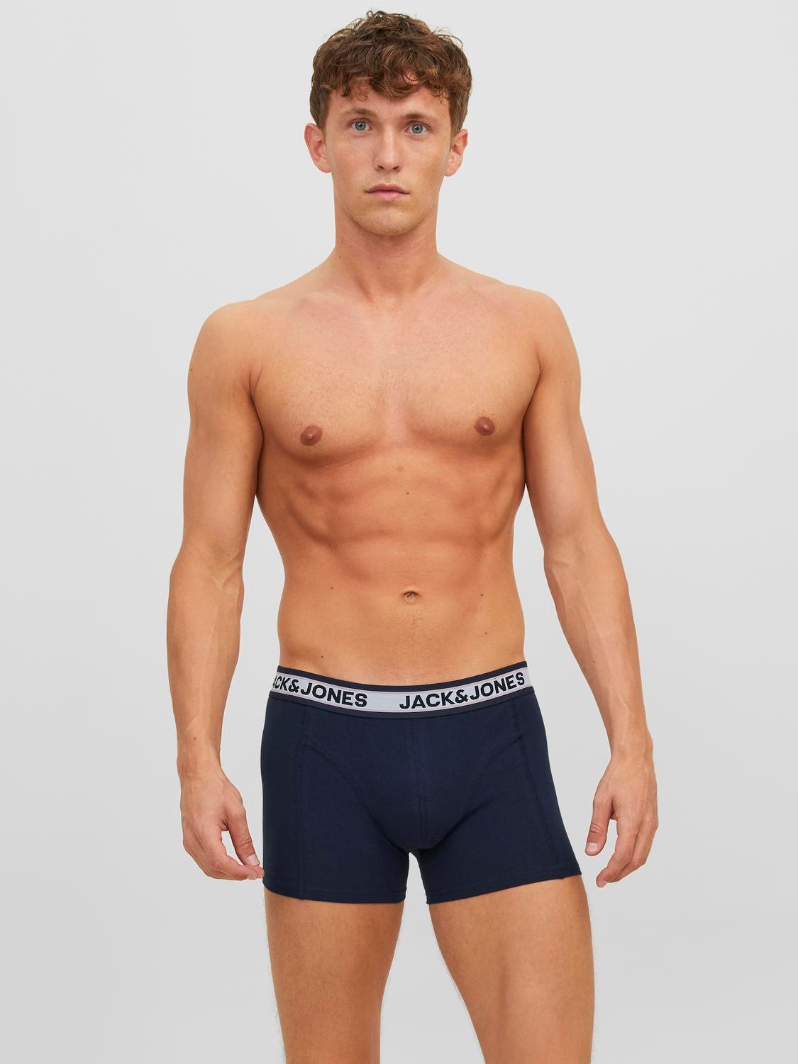 JACK & JONES Jacmarco solid trunks (3-pack), heren boxers normale lengte, blauw en rood