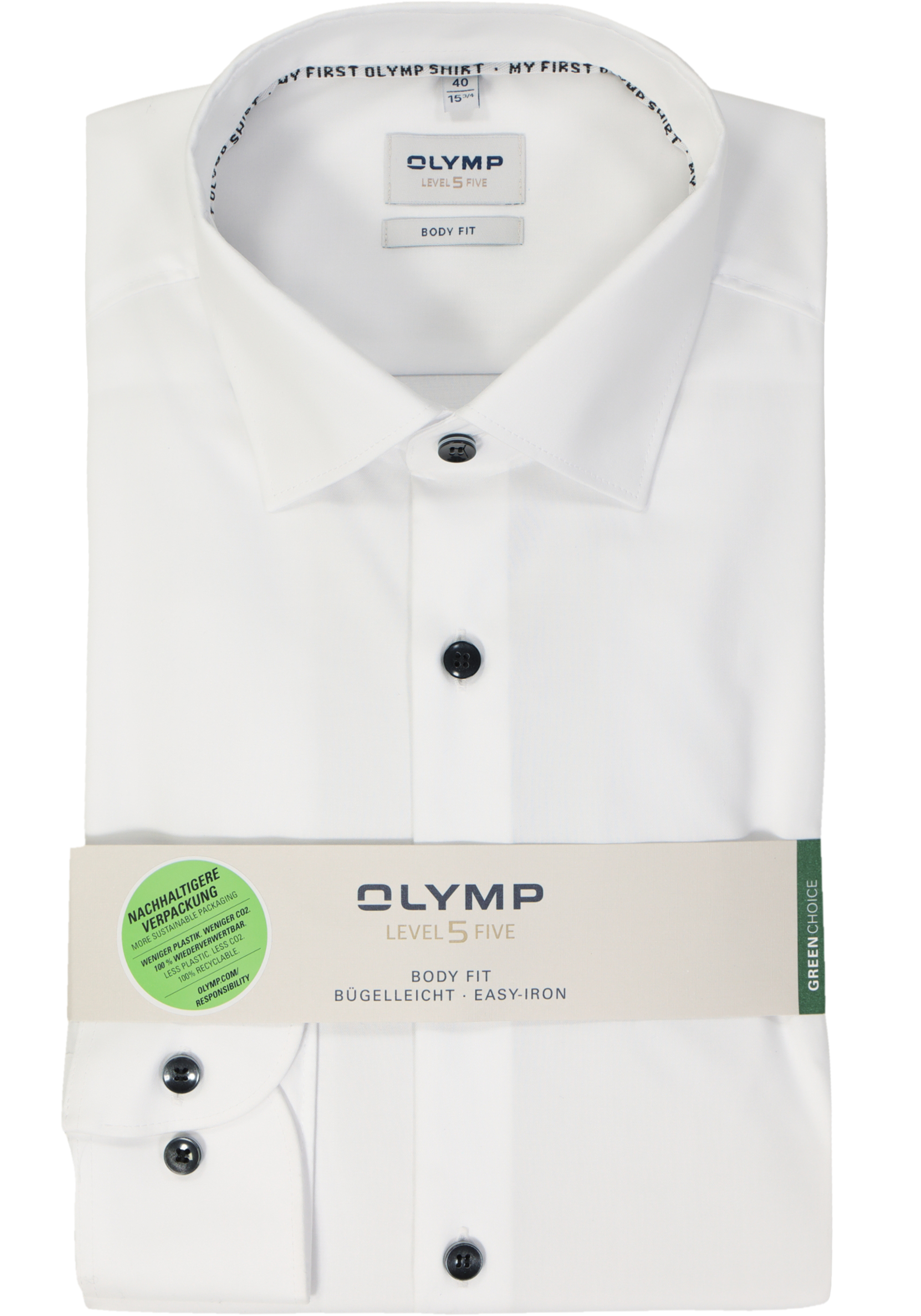 OLYMP Level 5 body fit overhemd, twill, wit