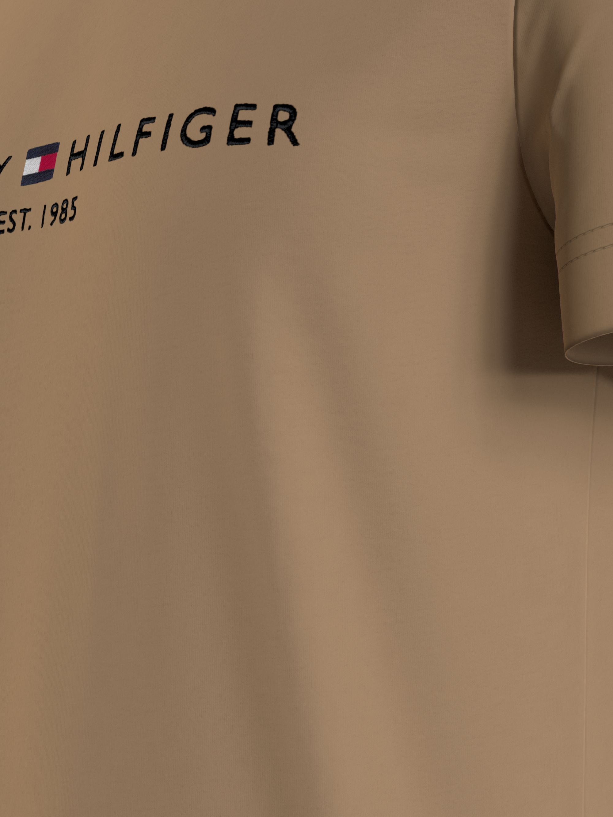 Tommy Hilfiger Tommy Logo Tee, heren T-shirt korte mouw O-hals, kaki