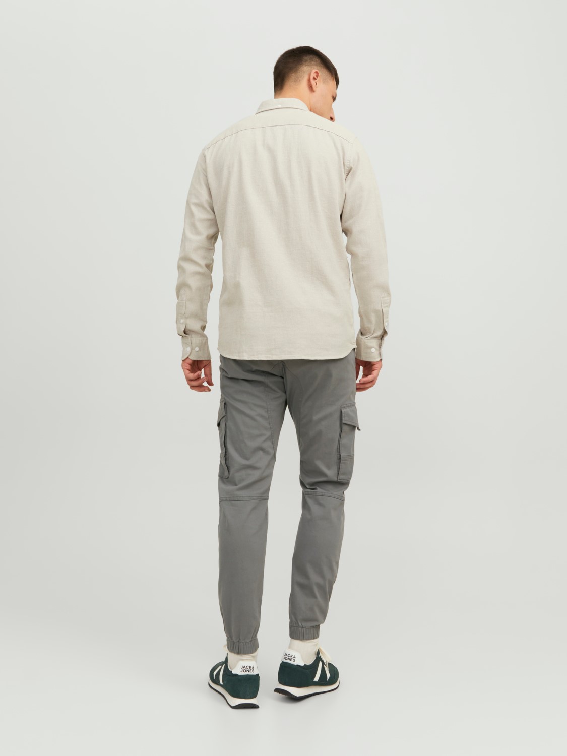 JACK & JONES Paul Lake Cargo loose fit, heren cargo broek, saliegroen