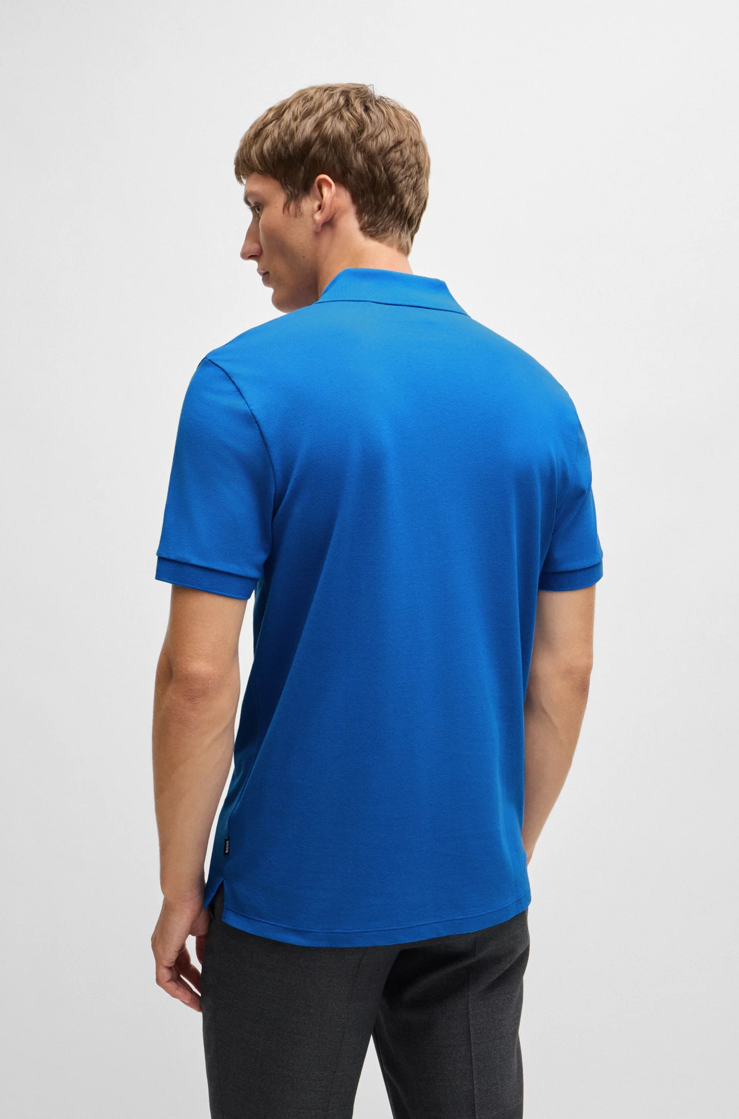 BOSS Pallas regular fit polo, pique, kobalt blauw