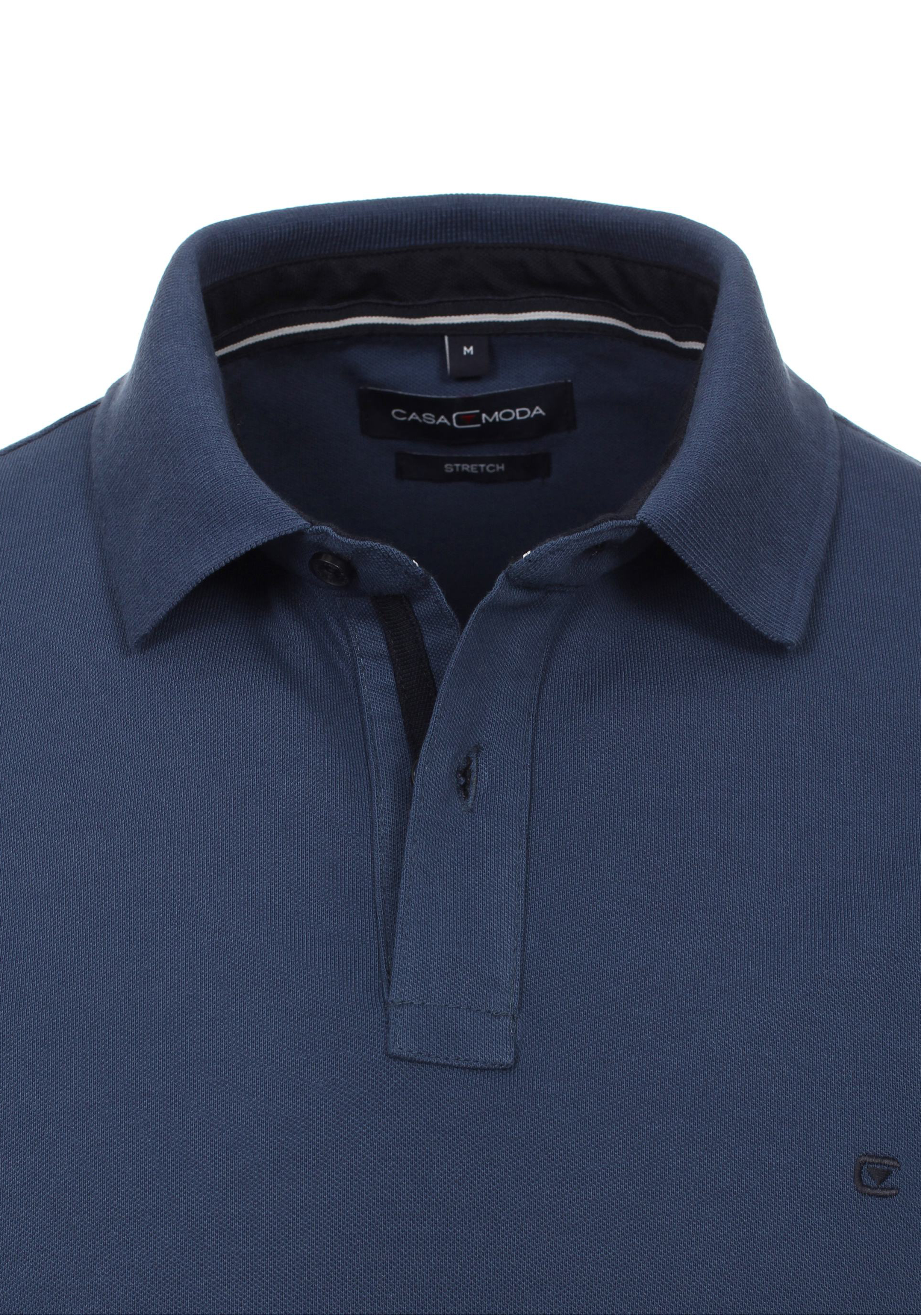 CASA MODA comfort fit poloshirt, stretch, middenblauw