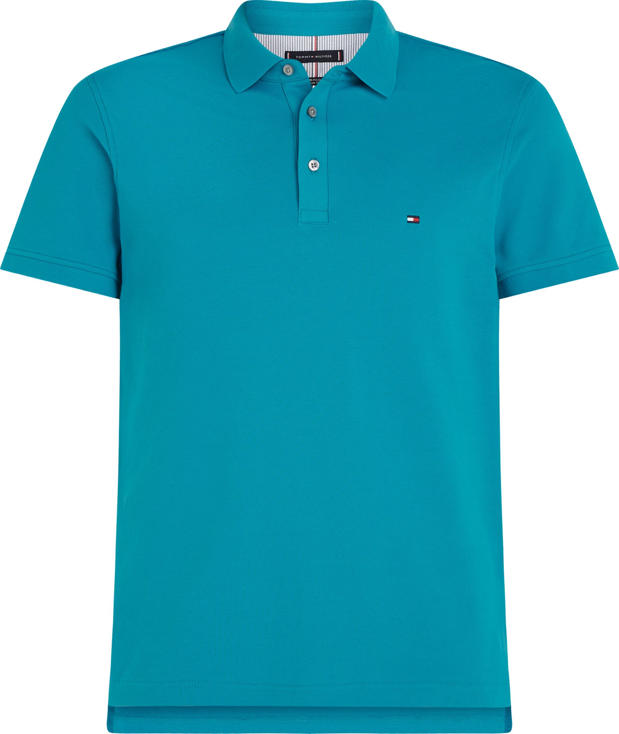 Tommy Hilfiger 1985 Slim Polo, heren poloshirt, zwembadblauw