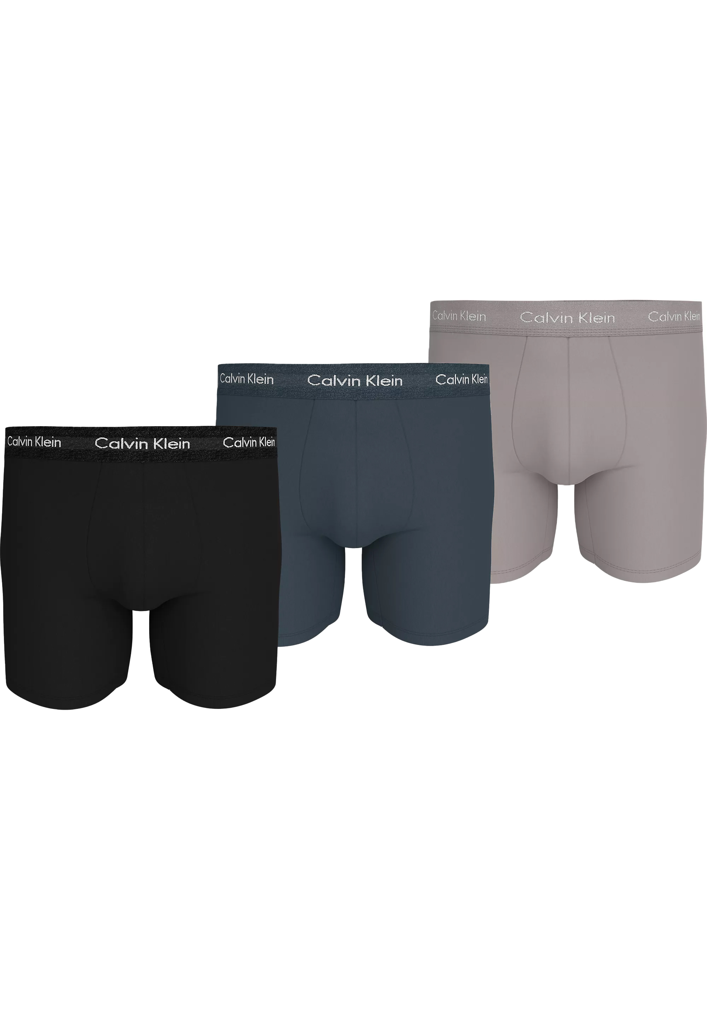 Calvin Klein Boxer Briefs (3-pack), heren boxers extra lang, zwart, blauw, lichtgrijs