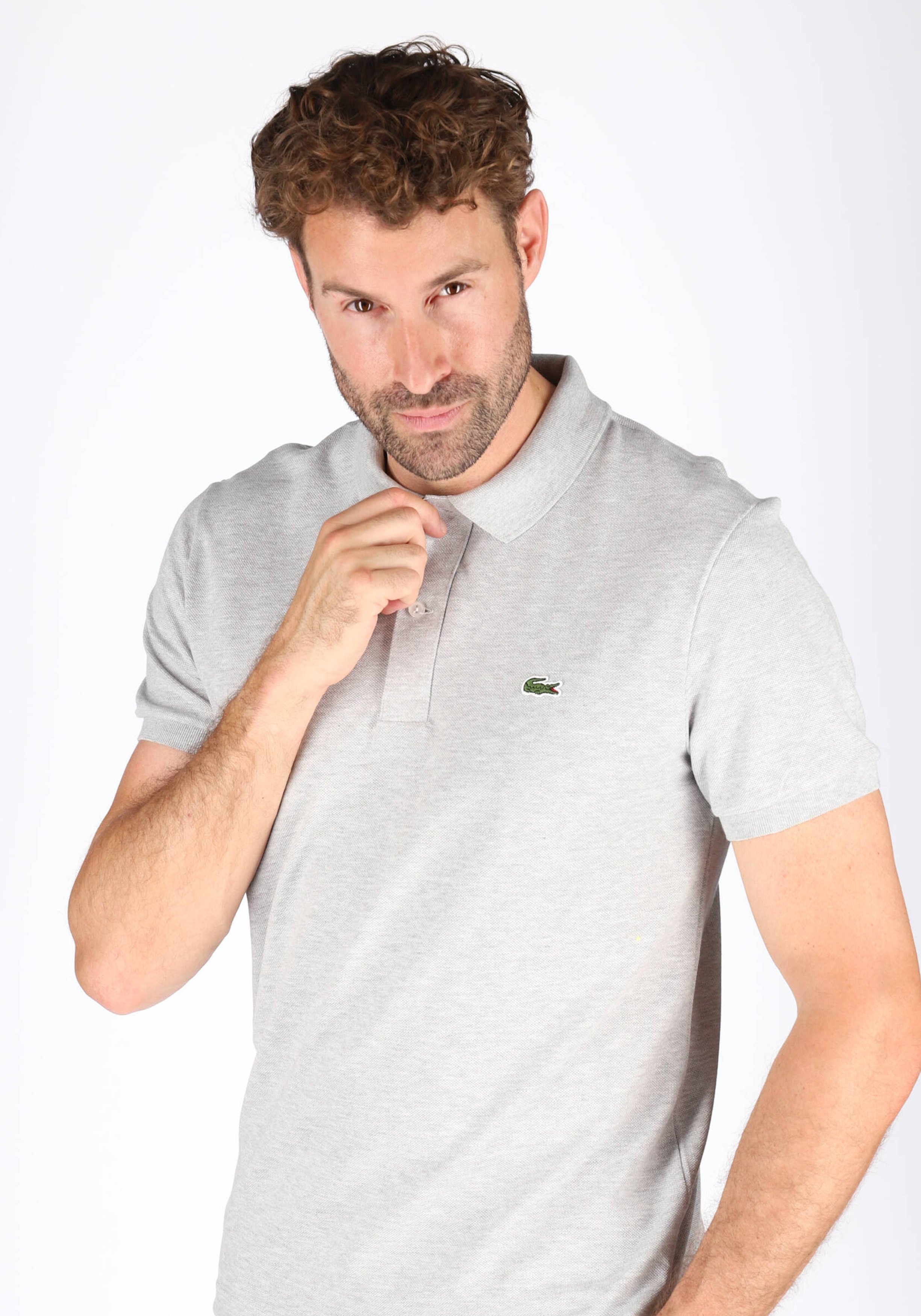 Lacoste Slim Fit polo, zilvergrijs