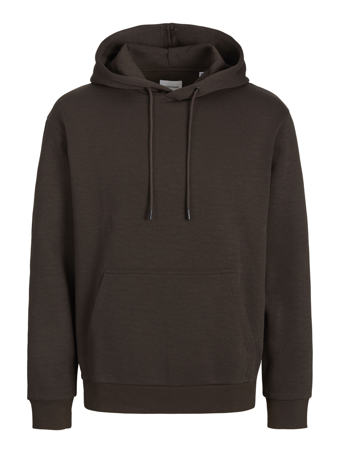 JACK & JONES Bradley sweat hood regular fit, heren hoodie katoenmengsel met capuchon, donkerbruin