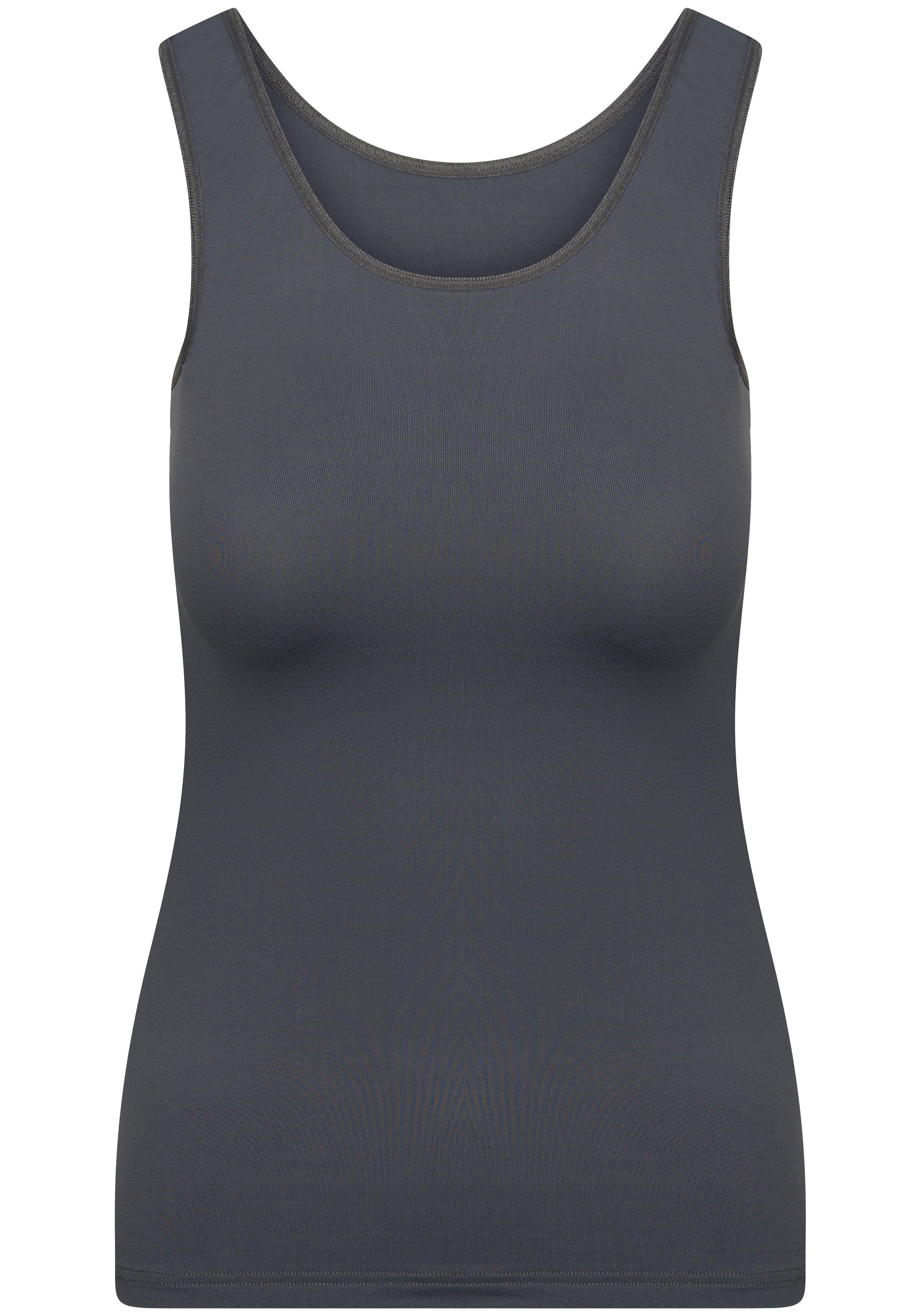 RJ Bodywear Pure Color dames top (1-pack), hemdje met brede banden, grijs