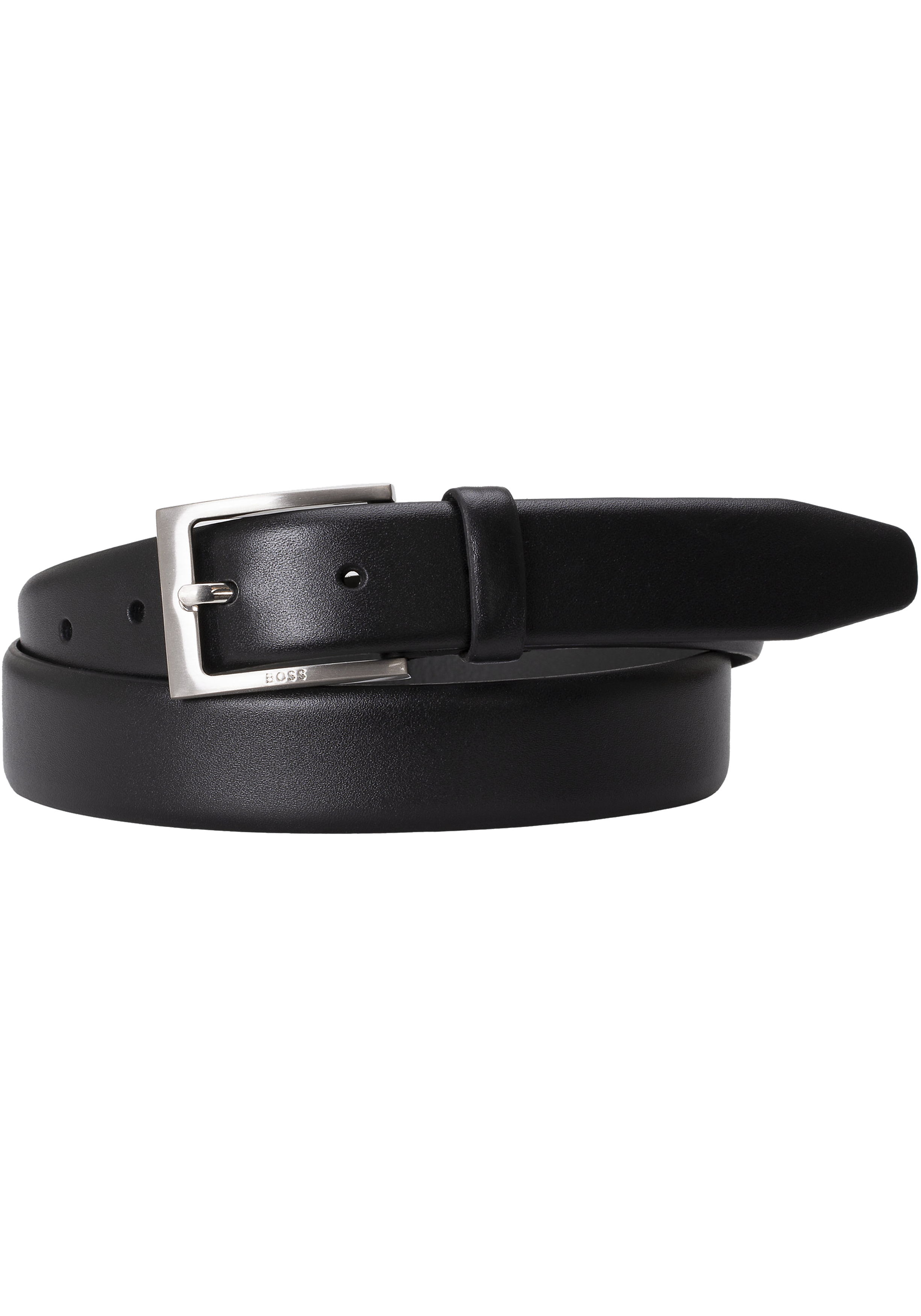 BOSS leren heren riem, zwart