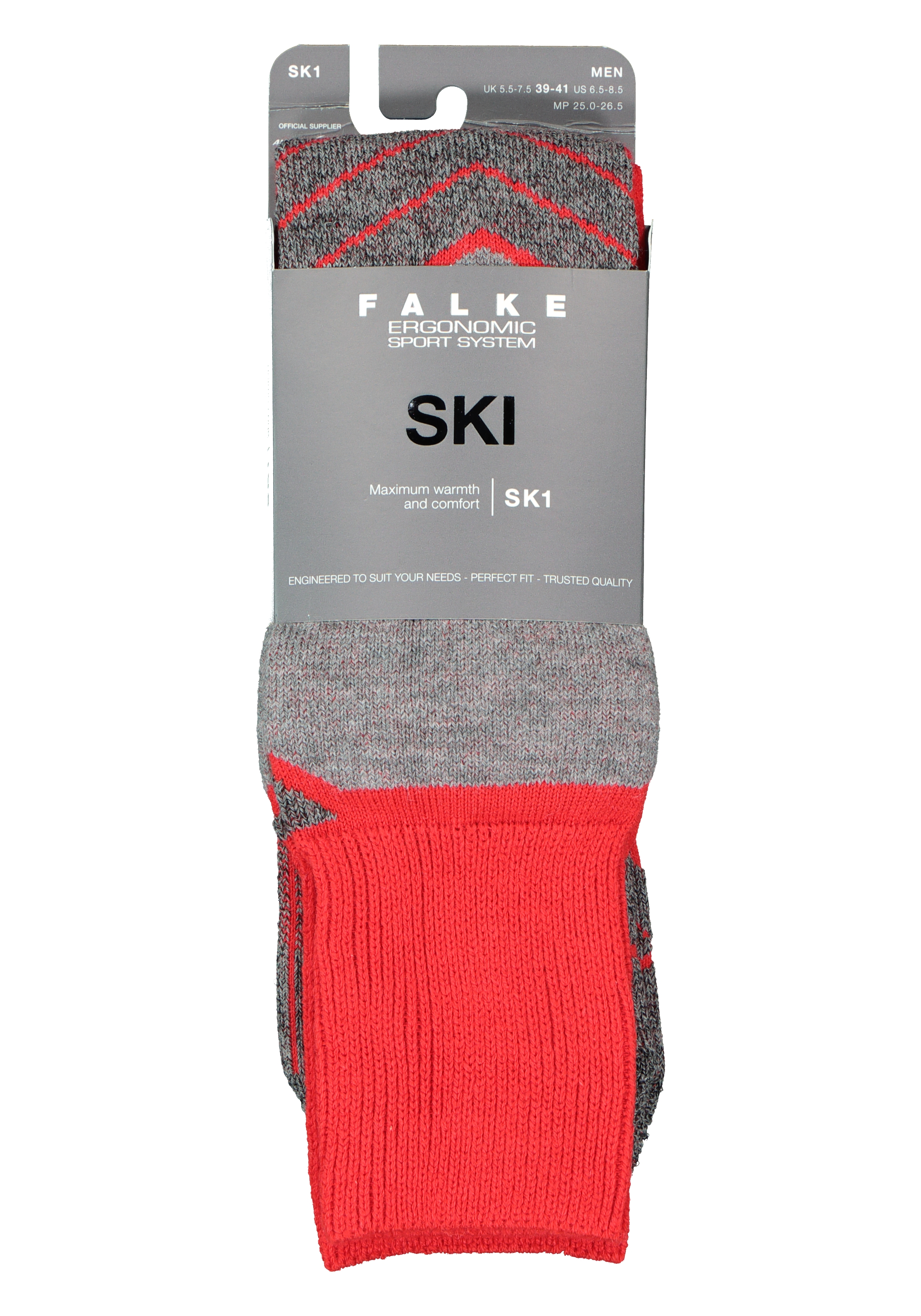 FALKE SK1 heren skisokken, rood (lipstick)