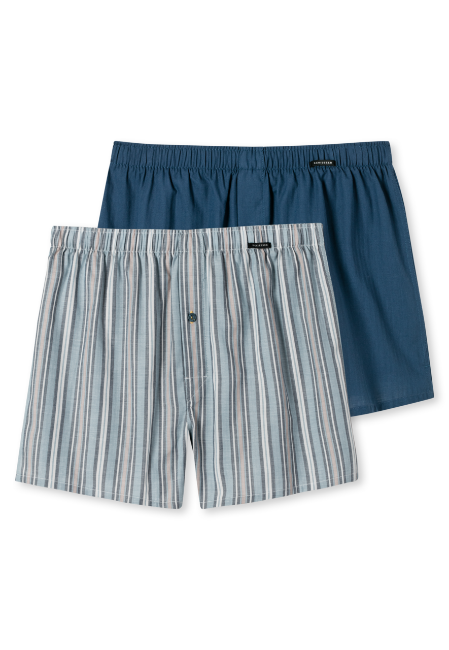 SCHIESSER Boxershorts Multipacks boxer (2-pack), heren boxershorts geweven uni geruit multicolor