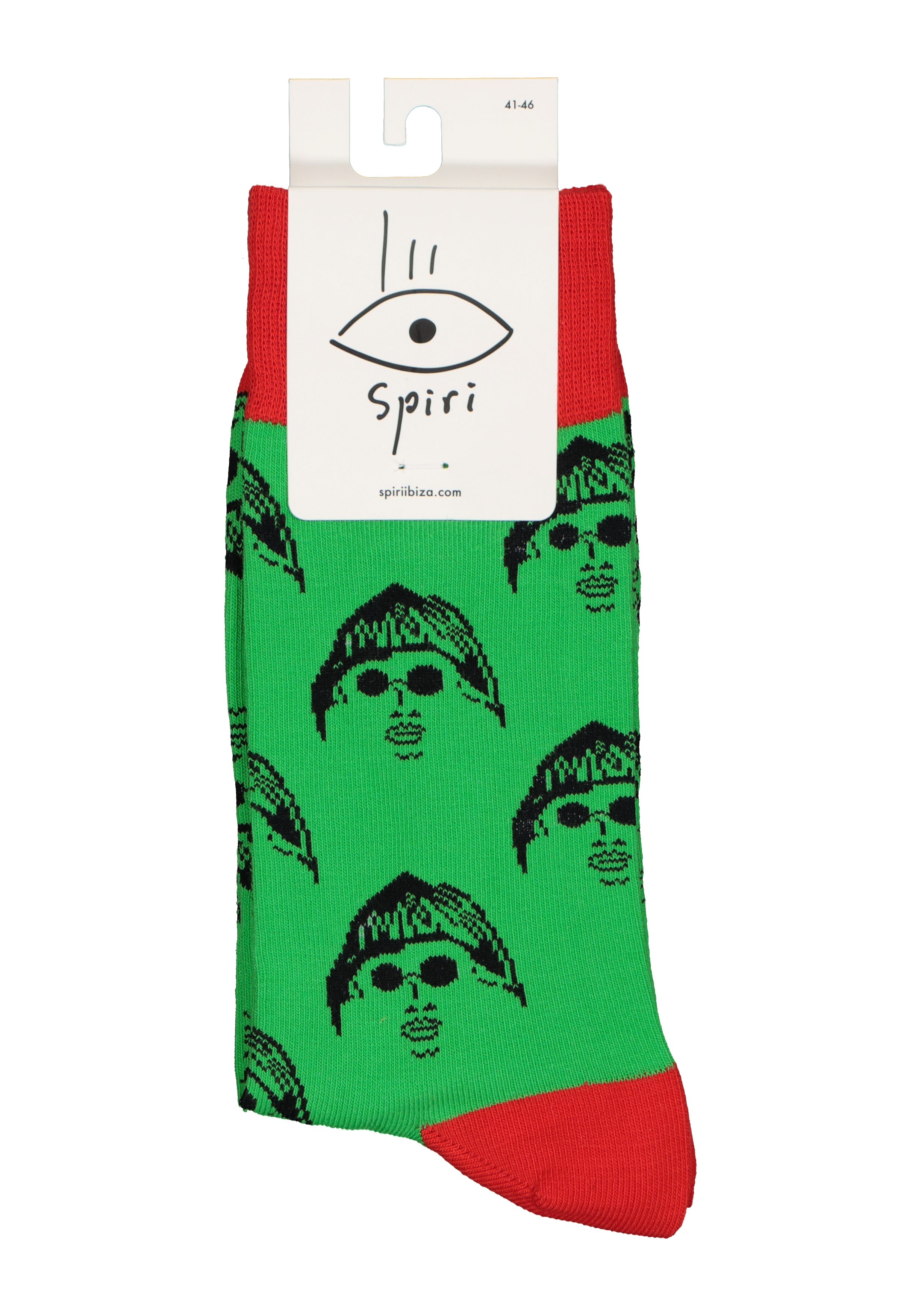 Spiri Socks The Stranger, unisex sokken, groen met rood