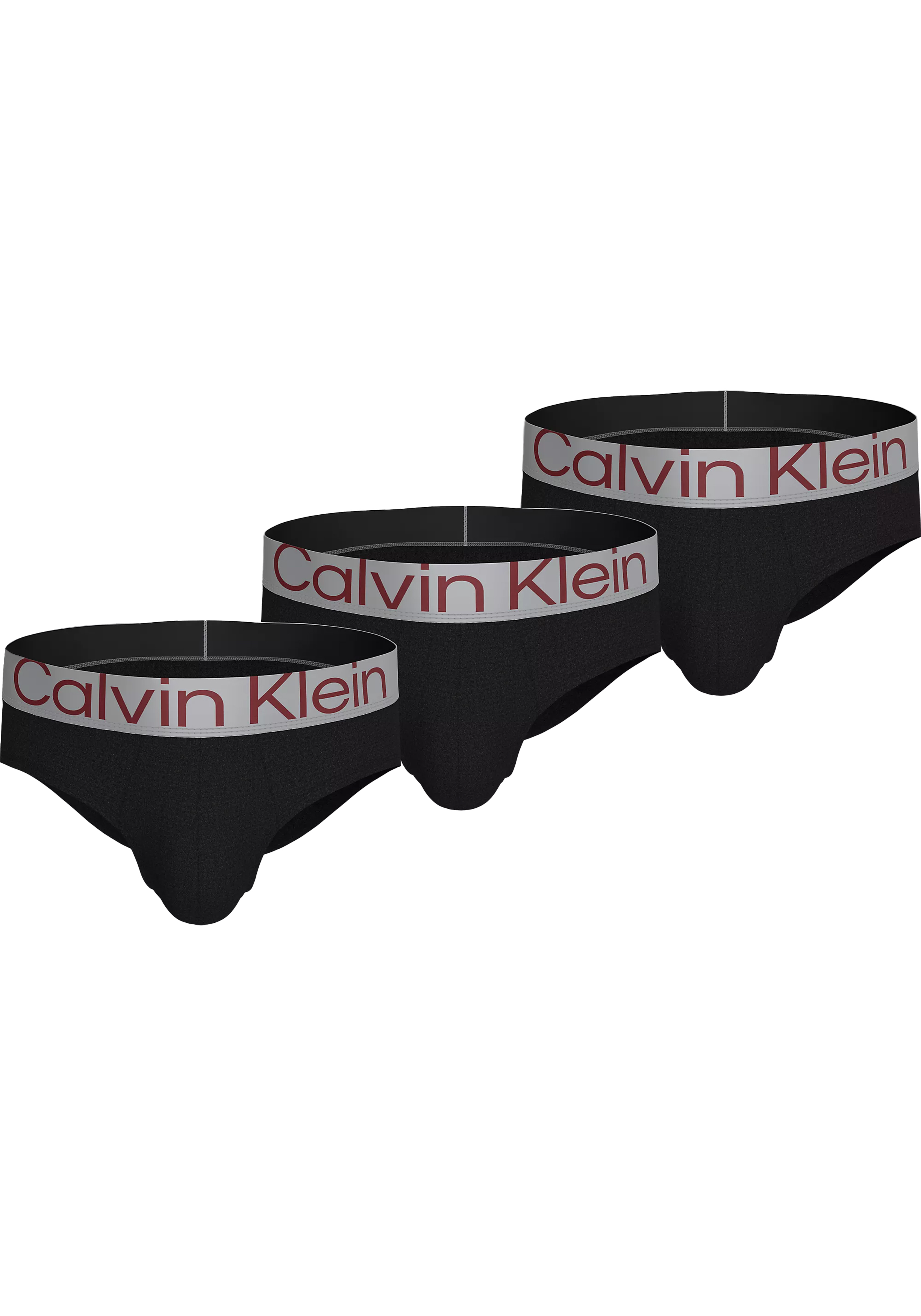 Calvin Klein Hipster Briefs (3-pack), heren slips, zwart met gekleurde tailleband