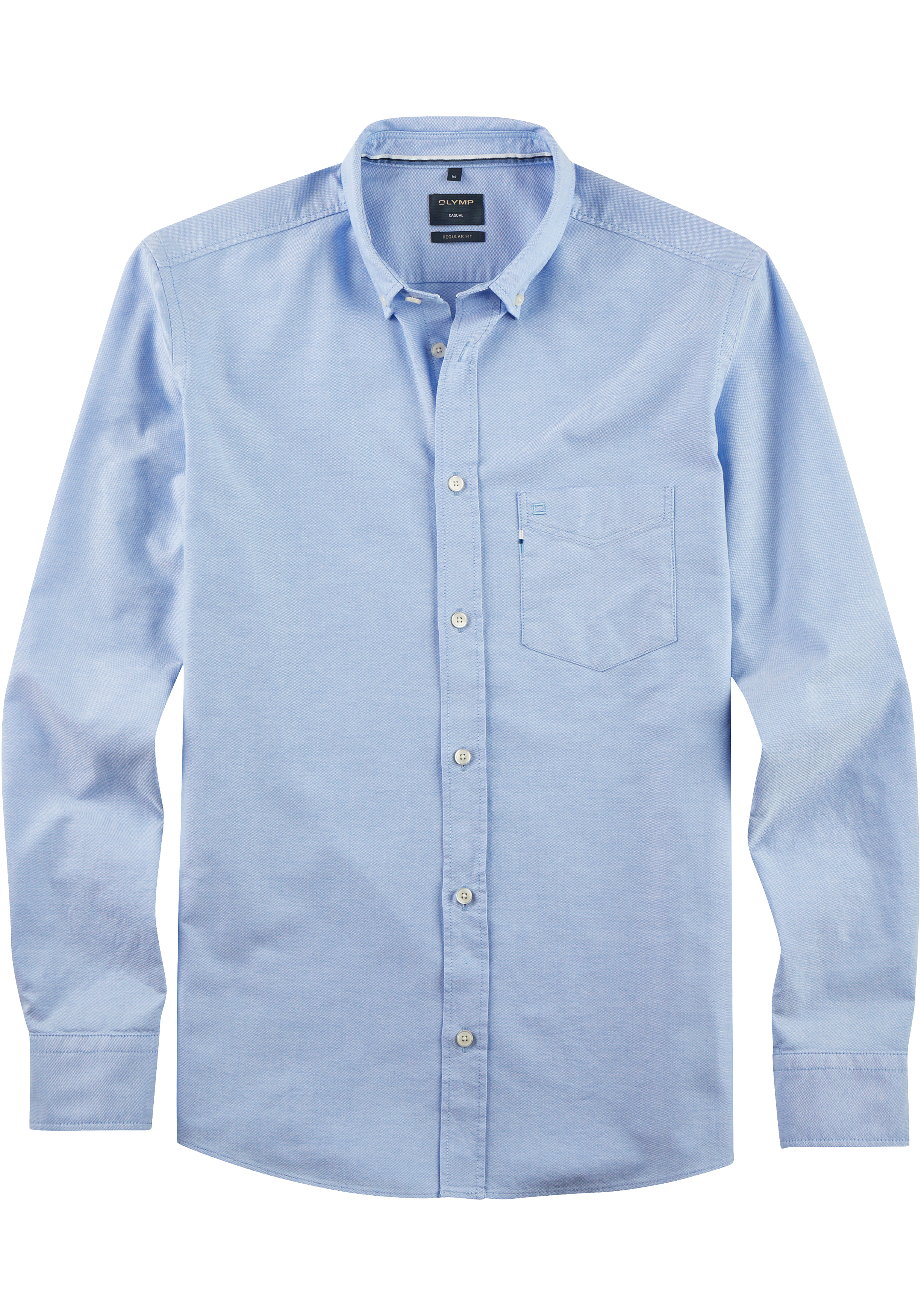 OLYMP Casual regular fit overhemd, Oxford, blauw