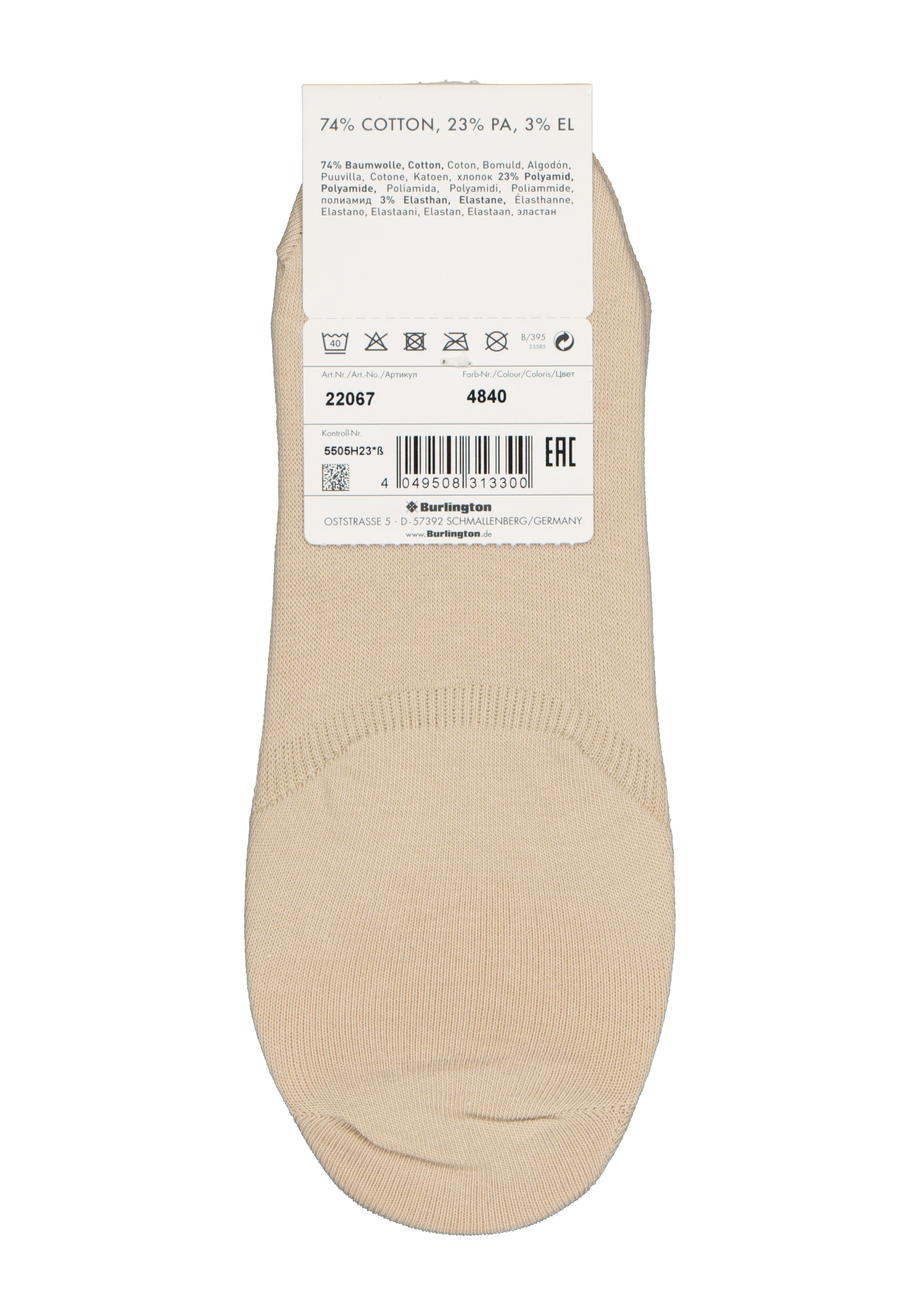 Burlington Everyday dames invisible sokken (2-pack), katoen, beige (gravel)