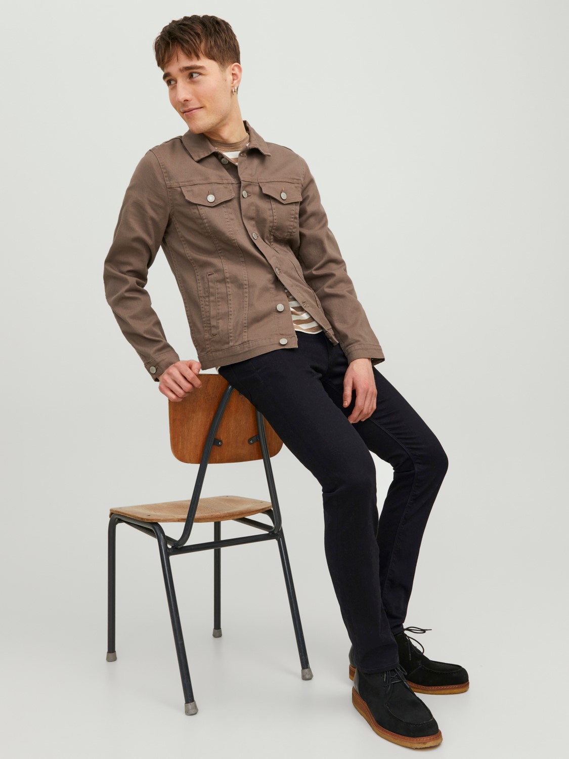 JACK & JONES Glenn Felix loose fit, heren jeans, zwart denim