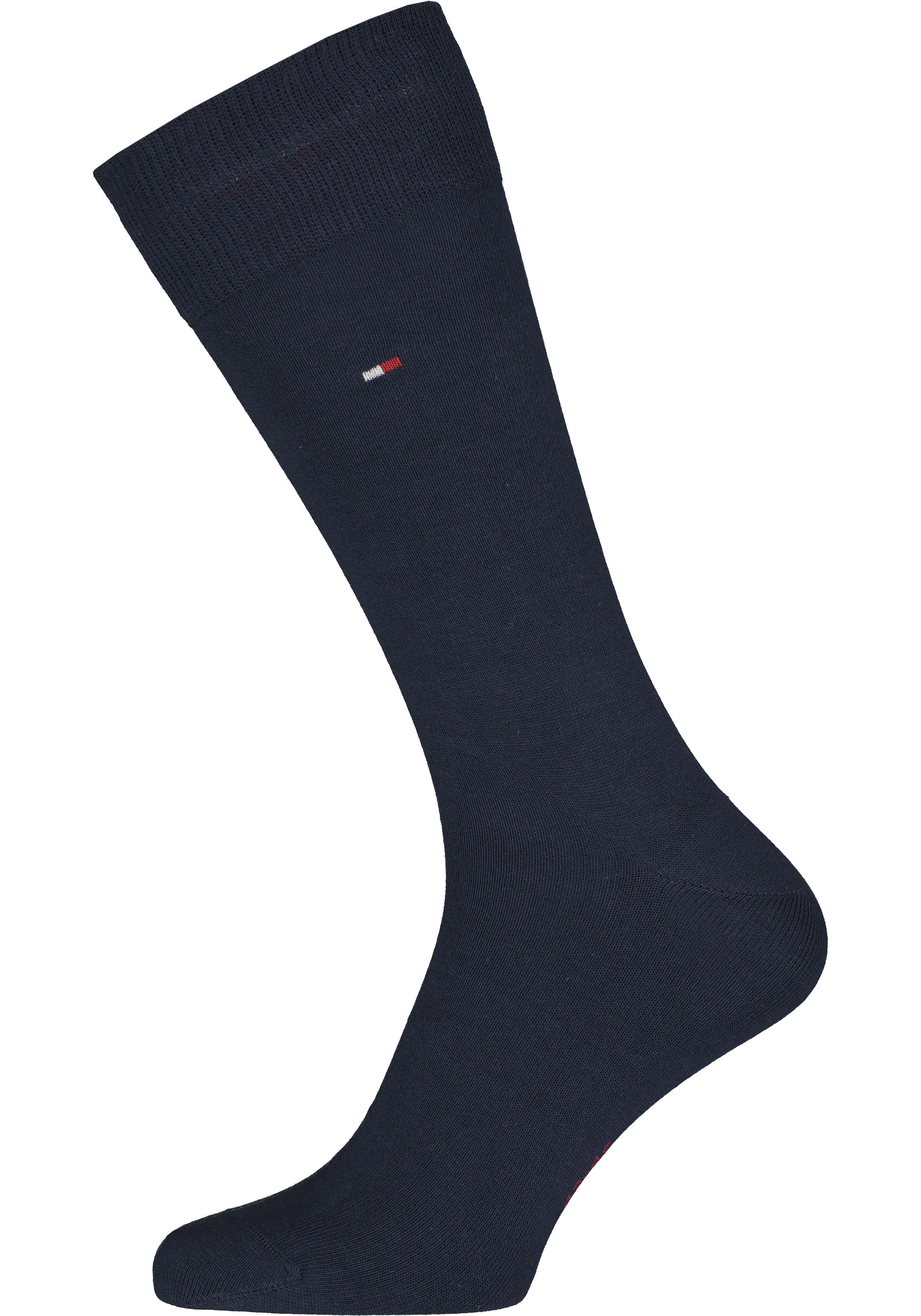 Tommy Hilfiger Rugby Stripe Socks (2-pack), herensokken katoen gestreept en uni, blauw met rood