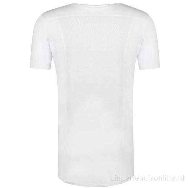 RJ Bodywear Sweatproof T-shirt (1-pack), heren T-shirt met anti zweet oksels en rug, V-hals, wit