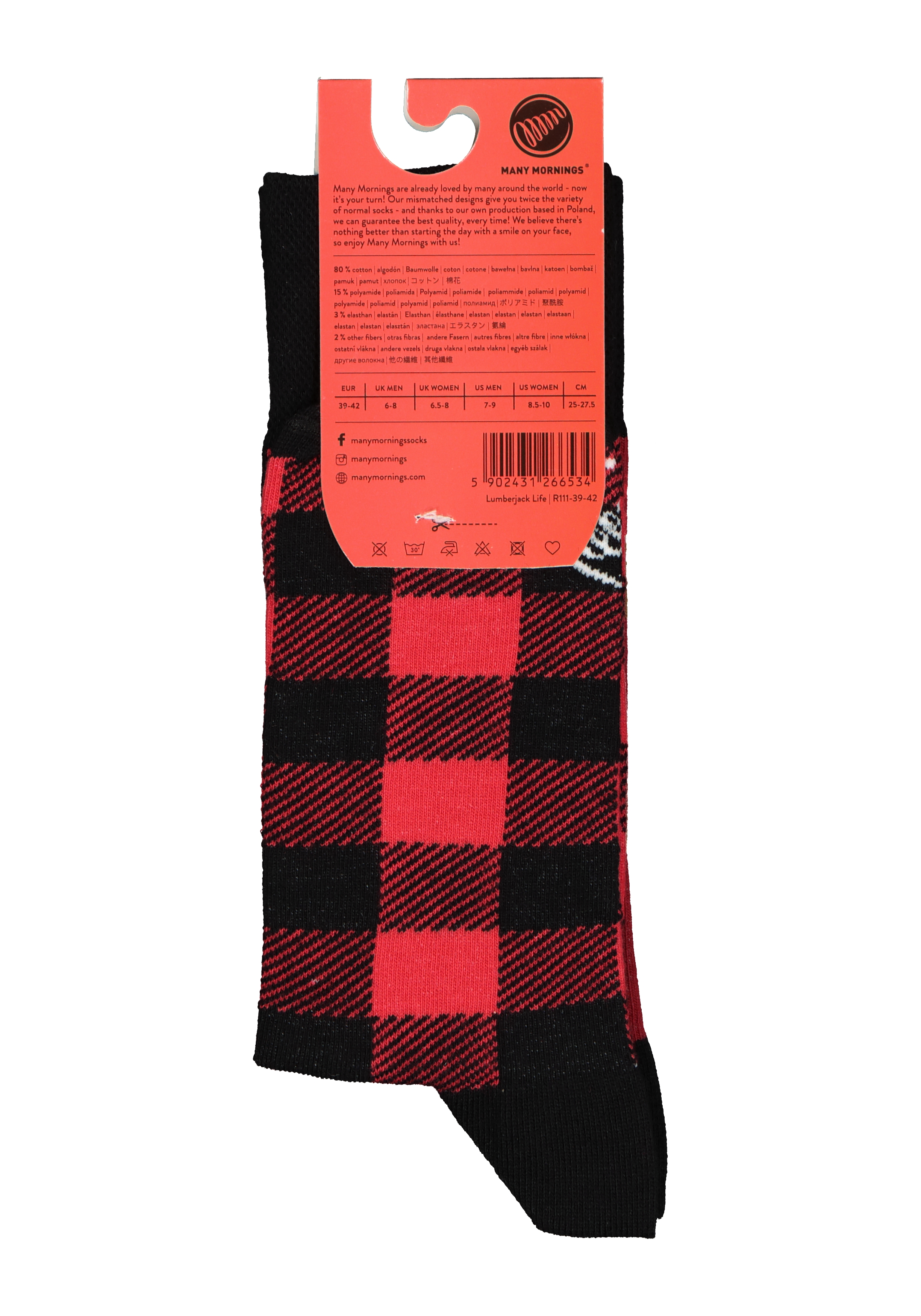 Many Mornings unisex sokken Lumberjack Life