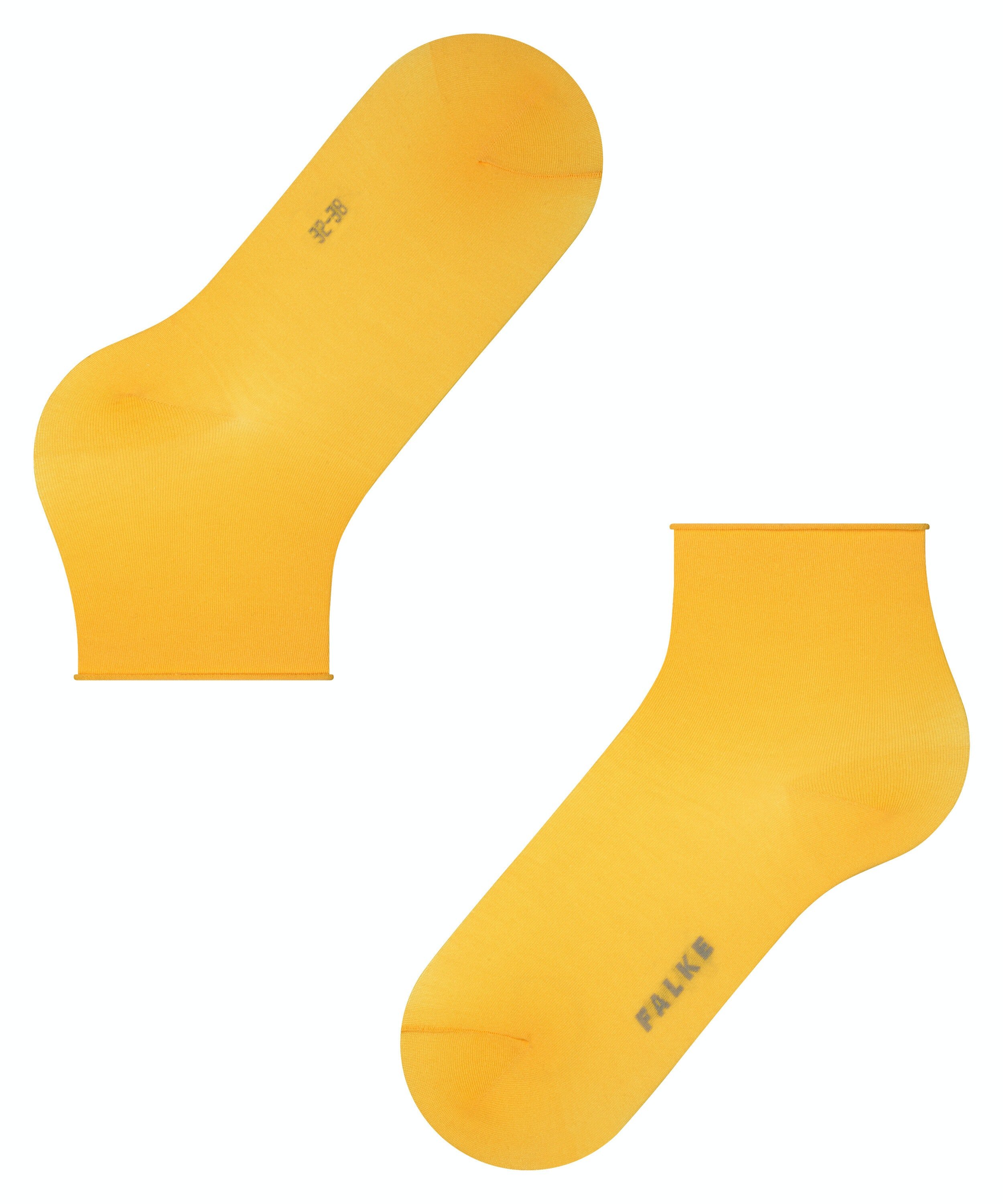 FALKE Cotton Touch damessokken kort, geel (mustard)