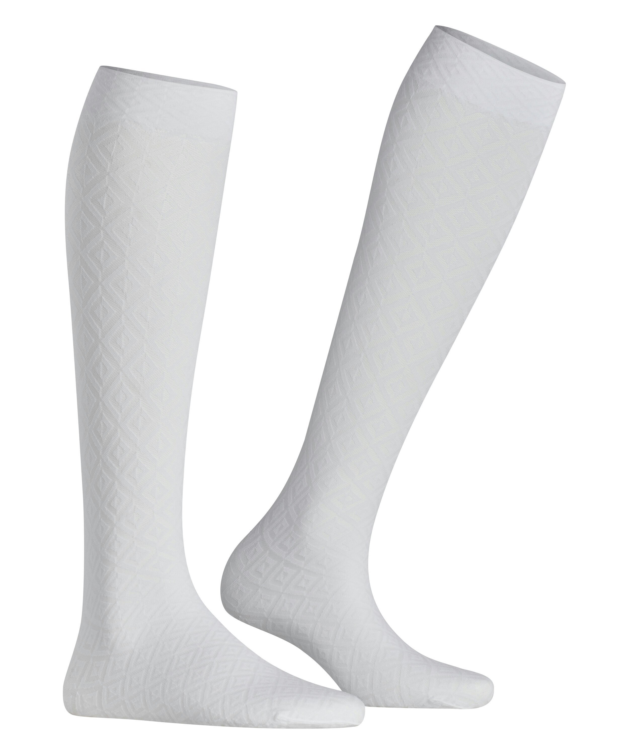 FALKE Tessellating 25 DEN dames kniekousen, wit (white)