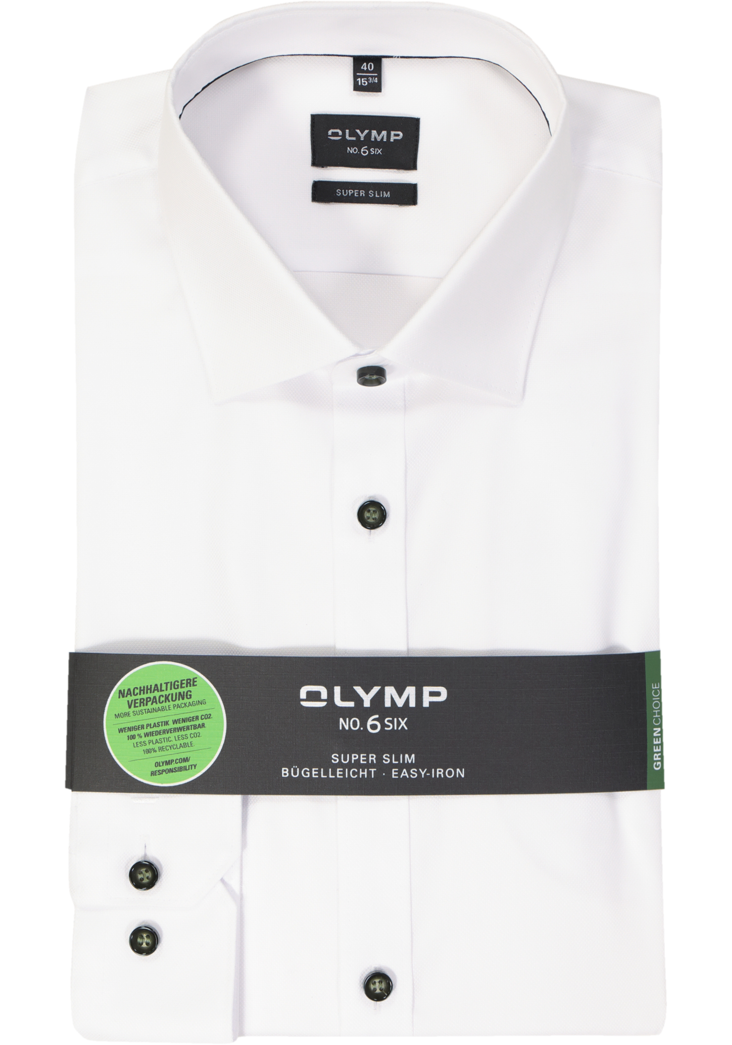 OLYMP No. 6 Six super slim fit overhemd, structuur, wit