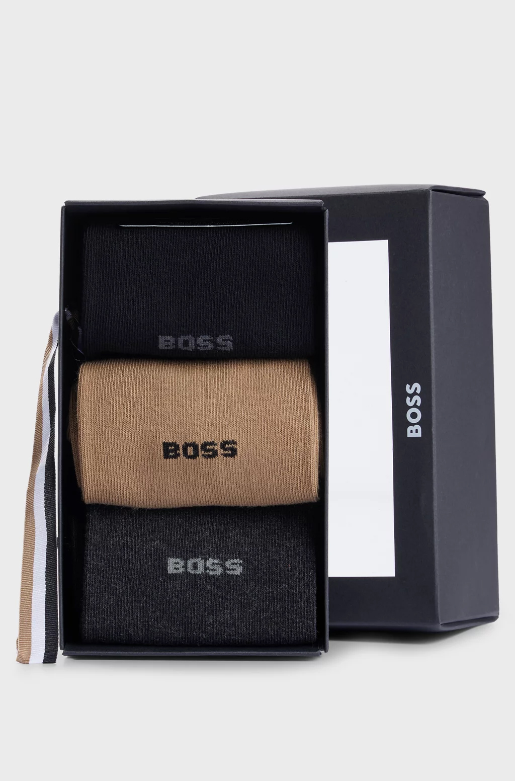 BOSS cadeauset herensokken (3-pack), zwart, grijs, beige