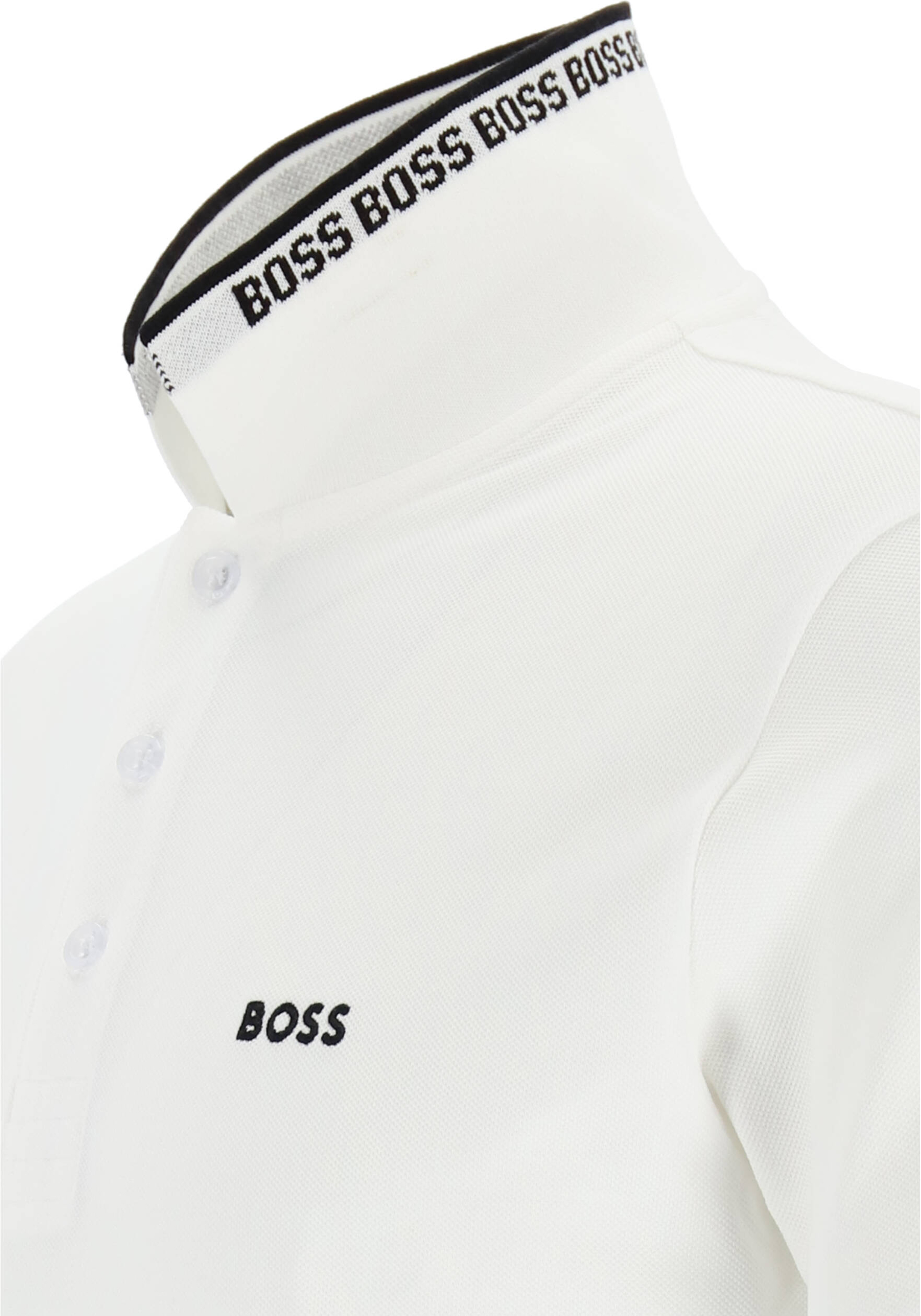 HUGO BOSS Paddy regular fit polo, heren polo korte mouw, wit (contrast)