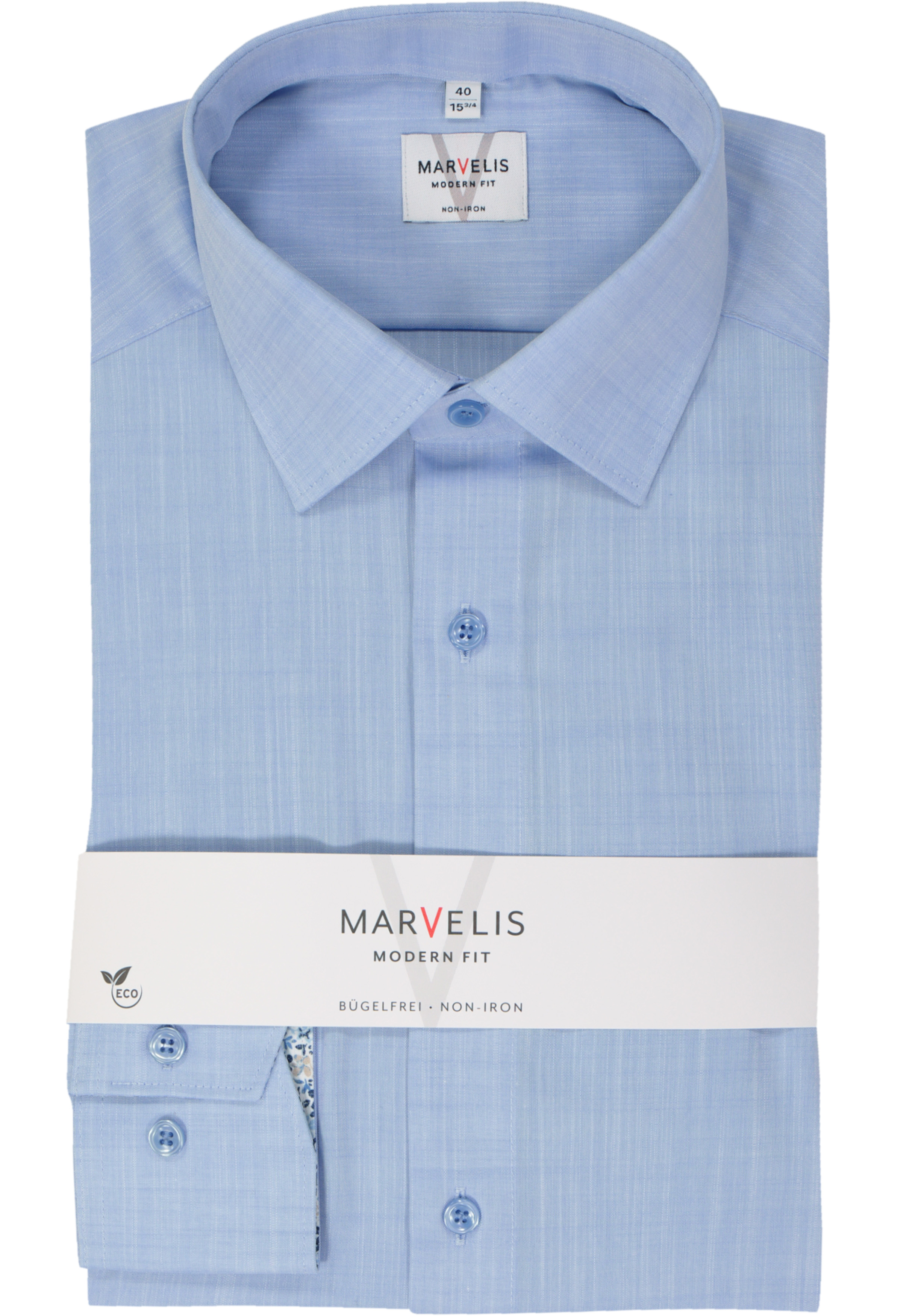 MARVELIS modern fit overhemd, popeline, lichtblauw