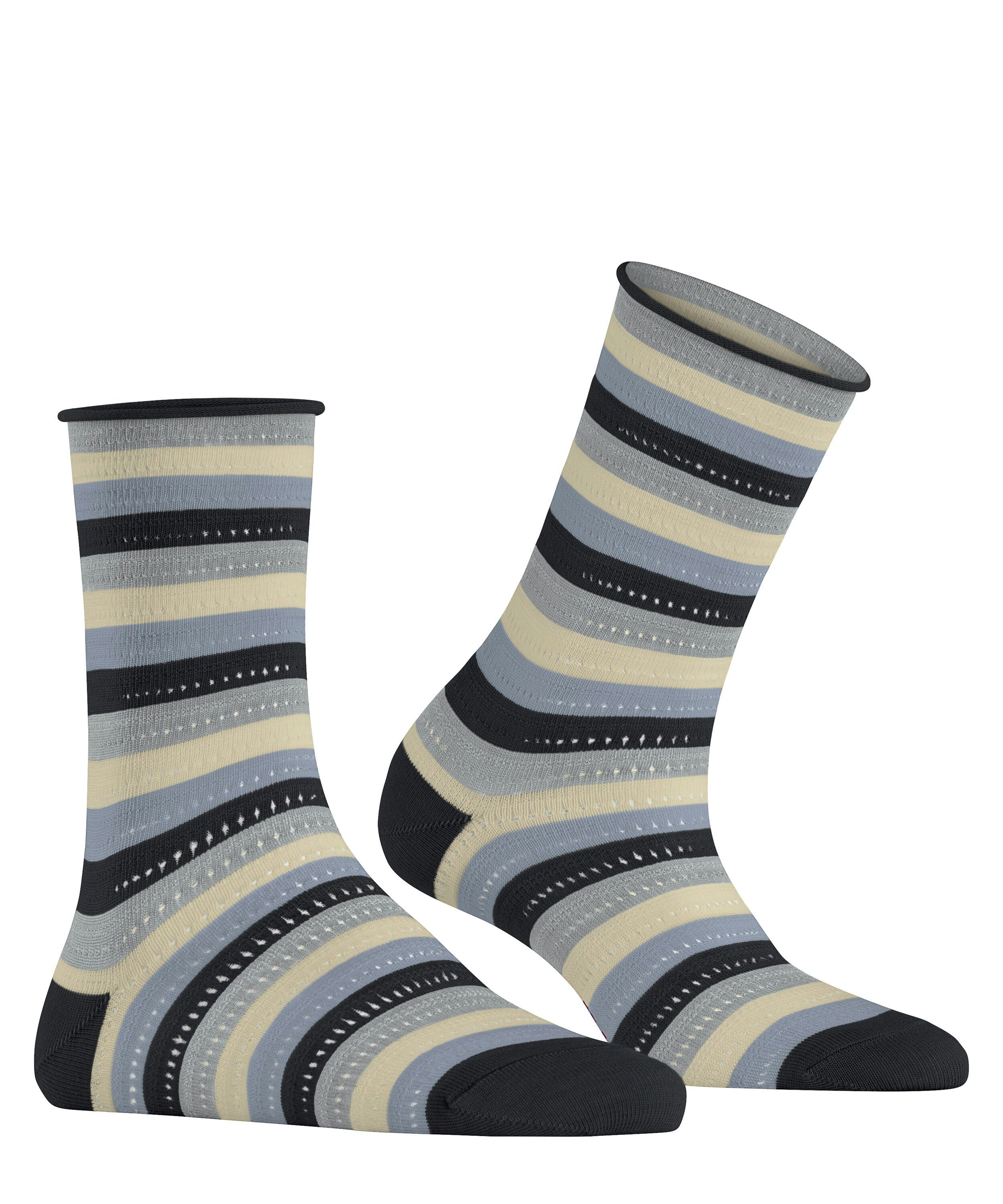 FALKE Dopamine Stripe damessokken, zwart (black)