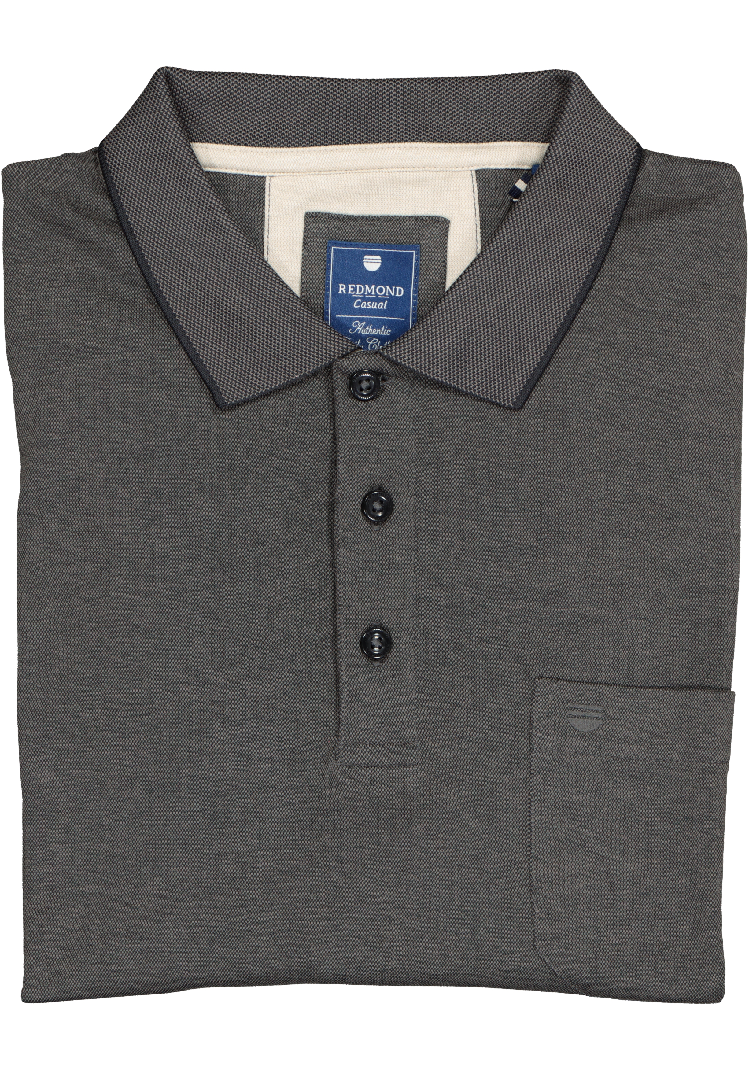 Redmond regular fit poloshirt, antraciet melange 