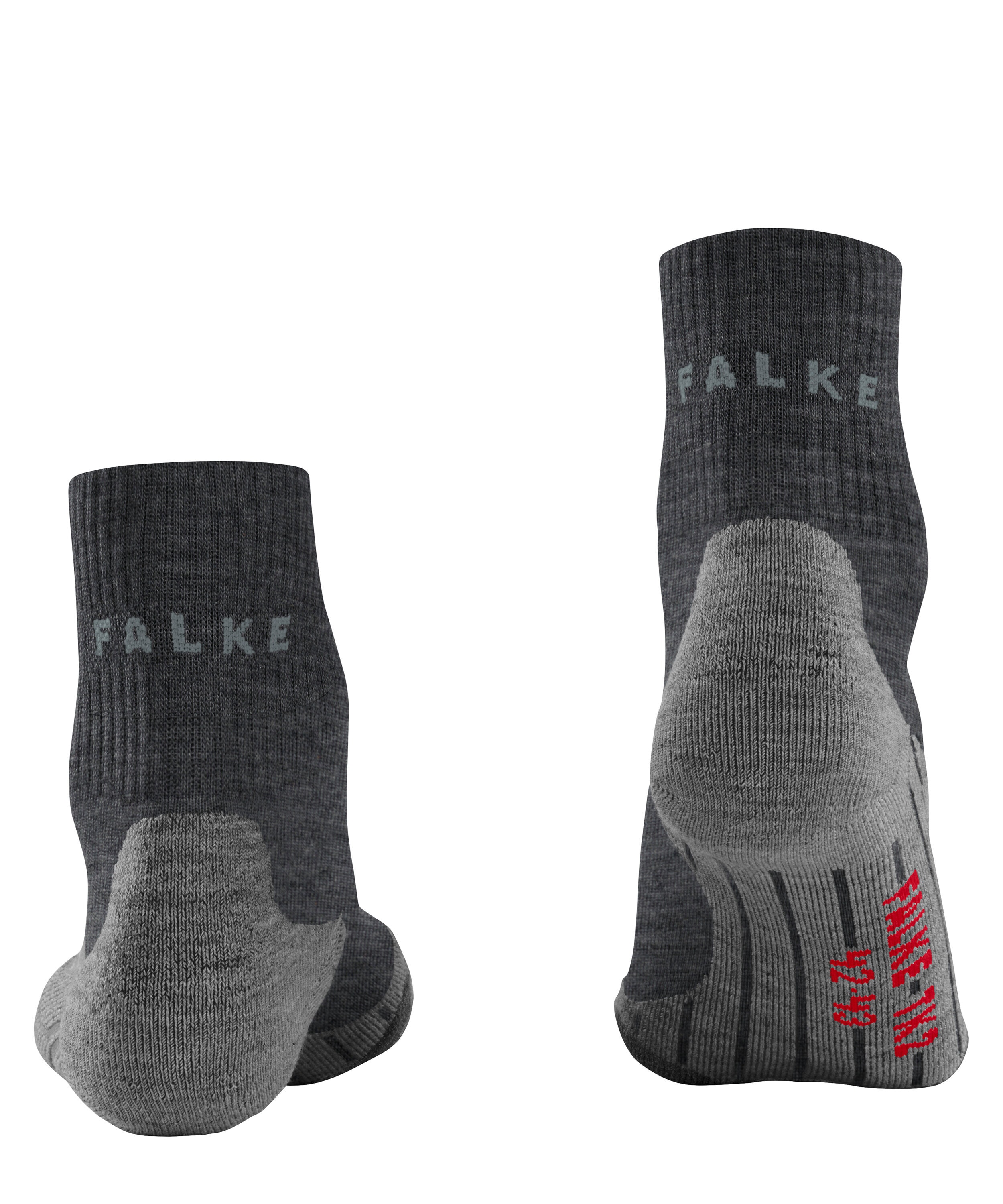 FALKE TK2 Explore Short heren trekking sokken kort, asfalt grijs (asphalt melangeange)