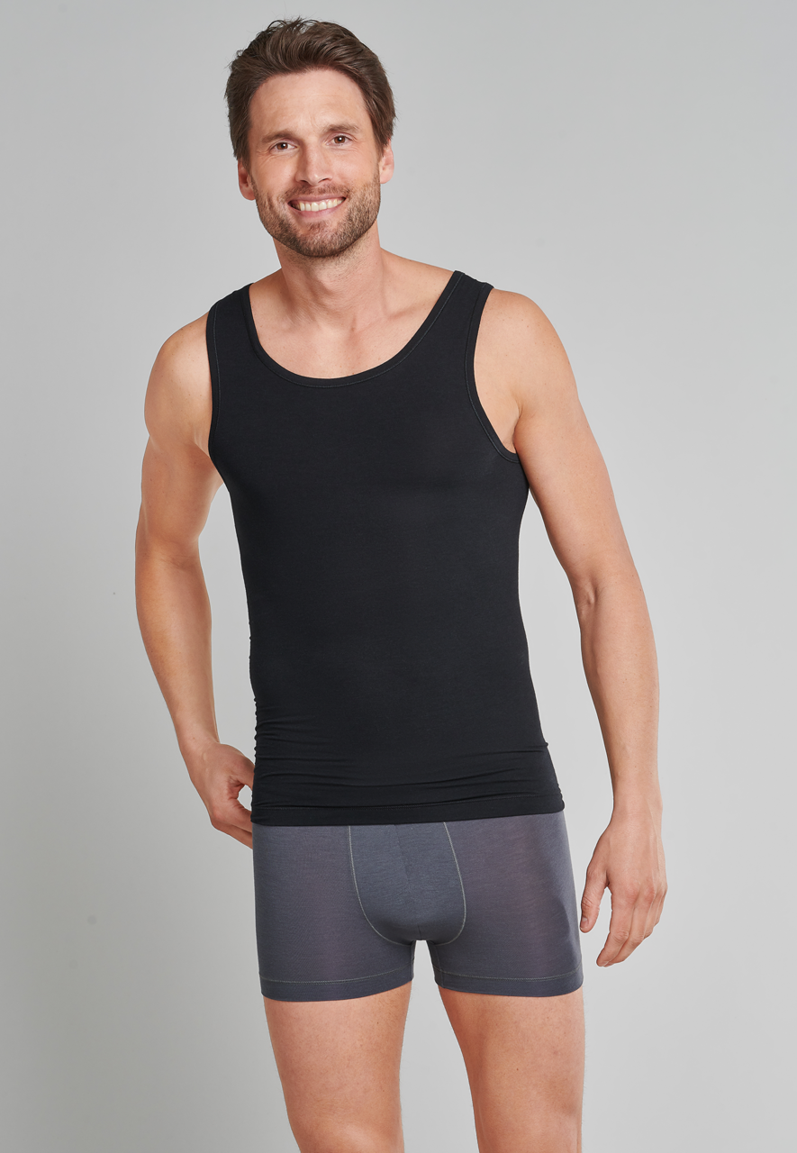 SCHIESSER Personal Fit singlet (1-pack), heren onderhemd zwart