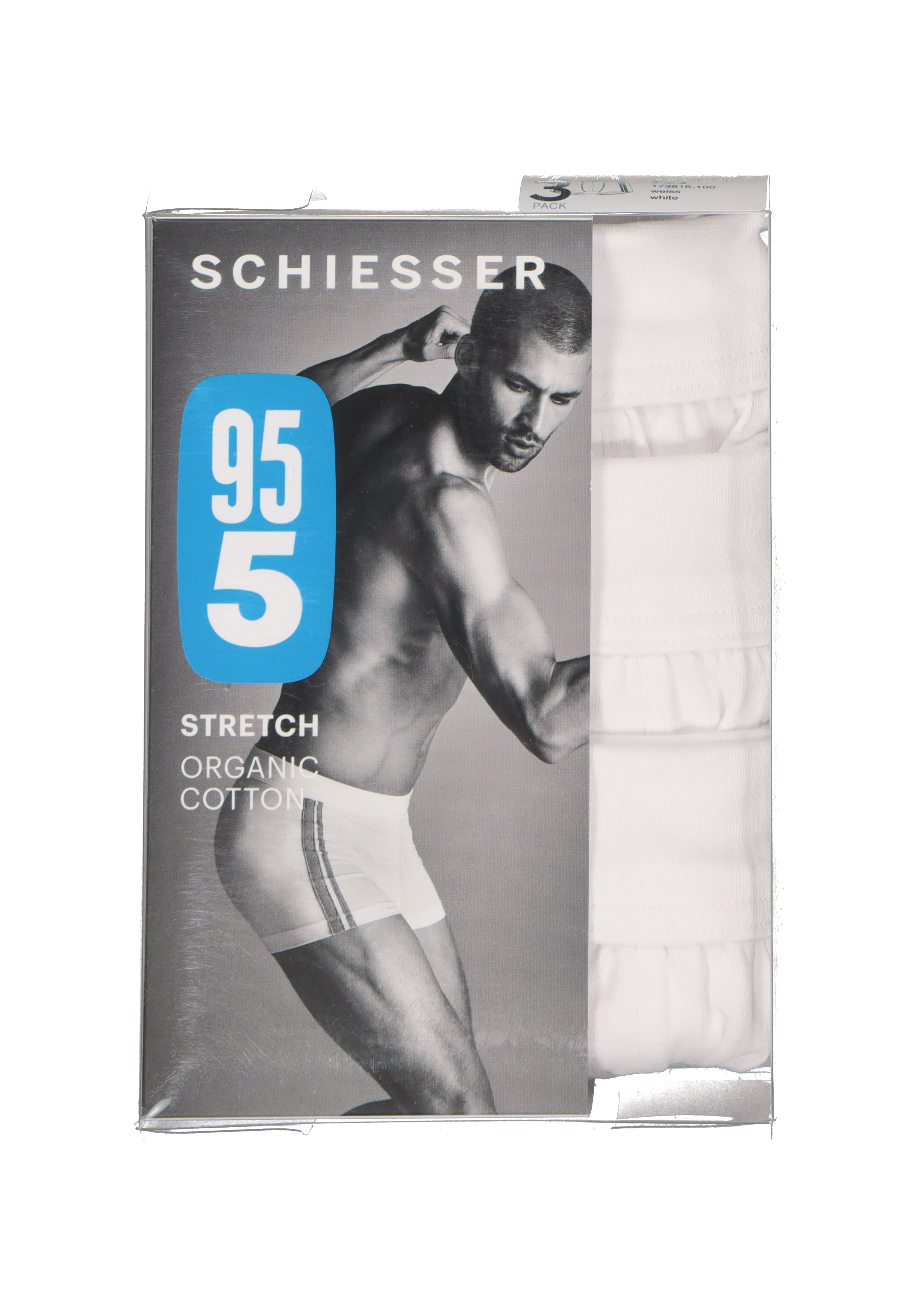 SCHIESSER 95/5 Stretch shorts (3-pack), wit