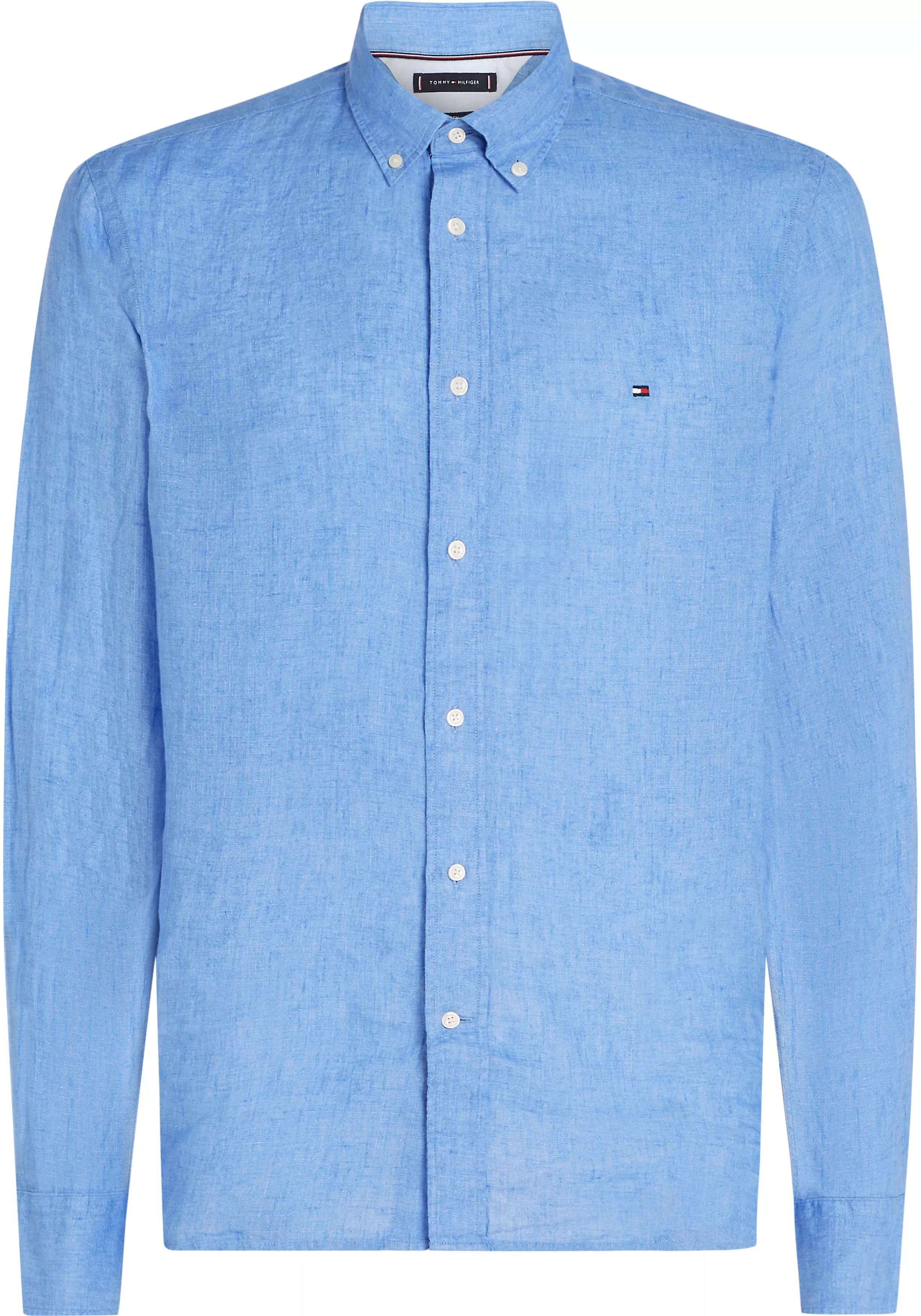 Tommy Hilfiger Pigment Dyed Regular Fit Shirt, popeline, middenblauw