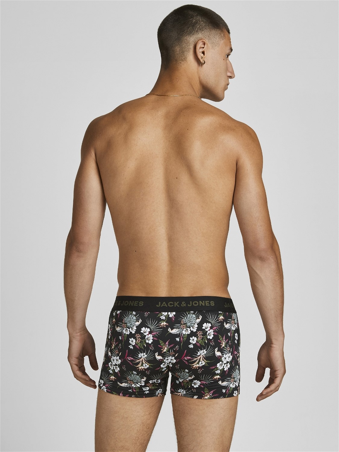 JACK & JONES Jacflower microfiber (3-pack), heren boxers normale lengte, zwart