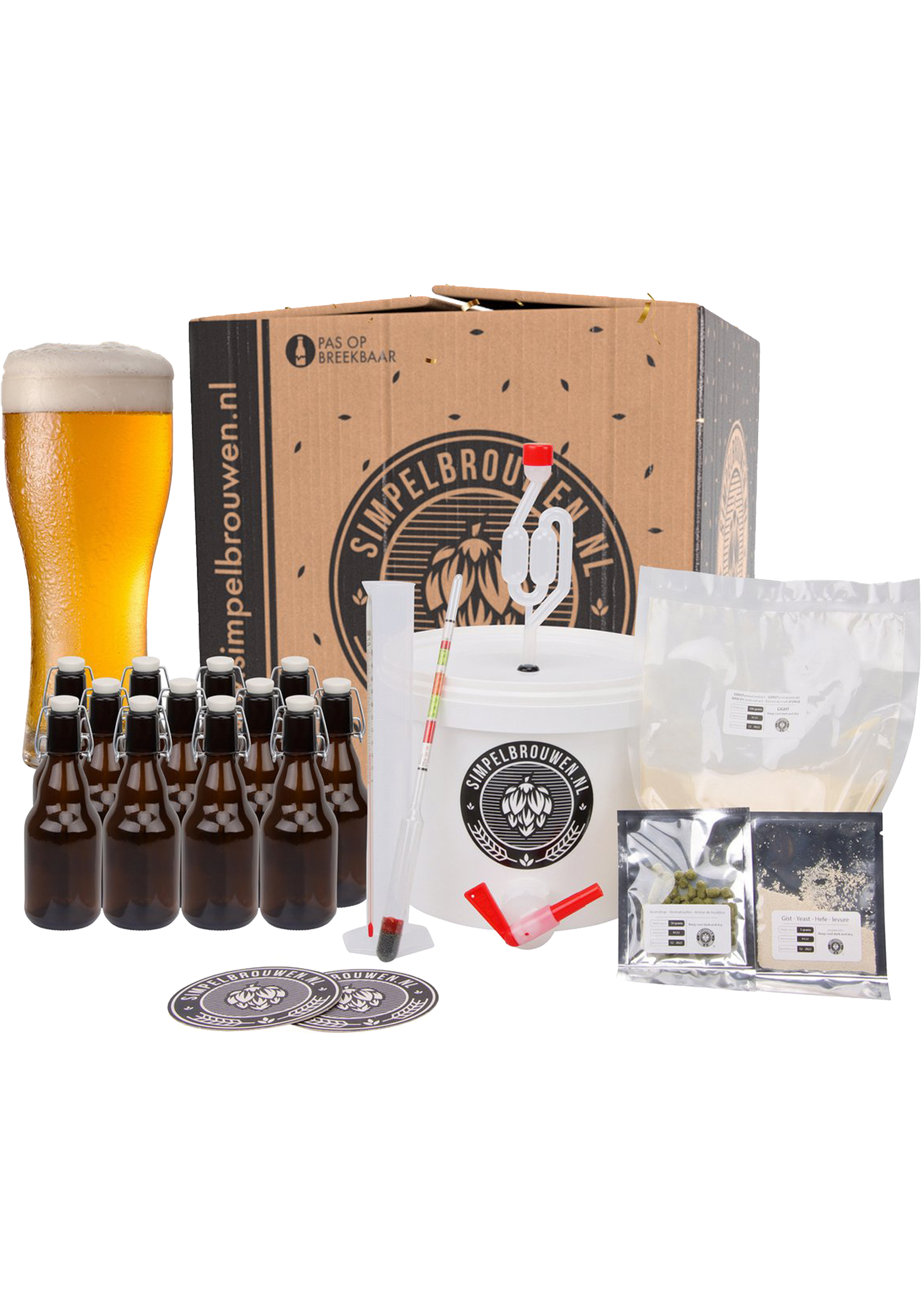 Een bierbrouwset voor zelfgebrouwen plezier