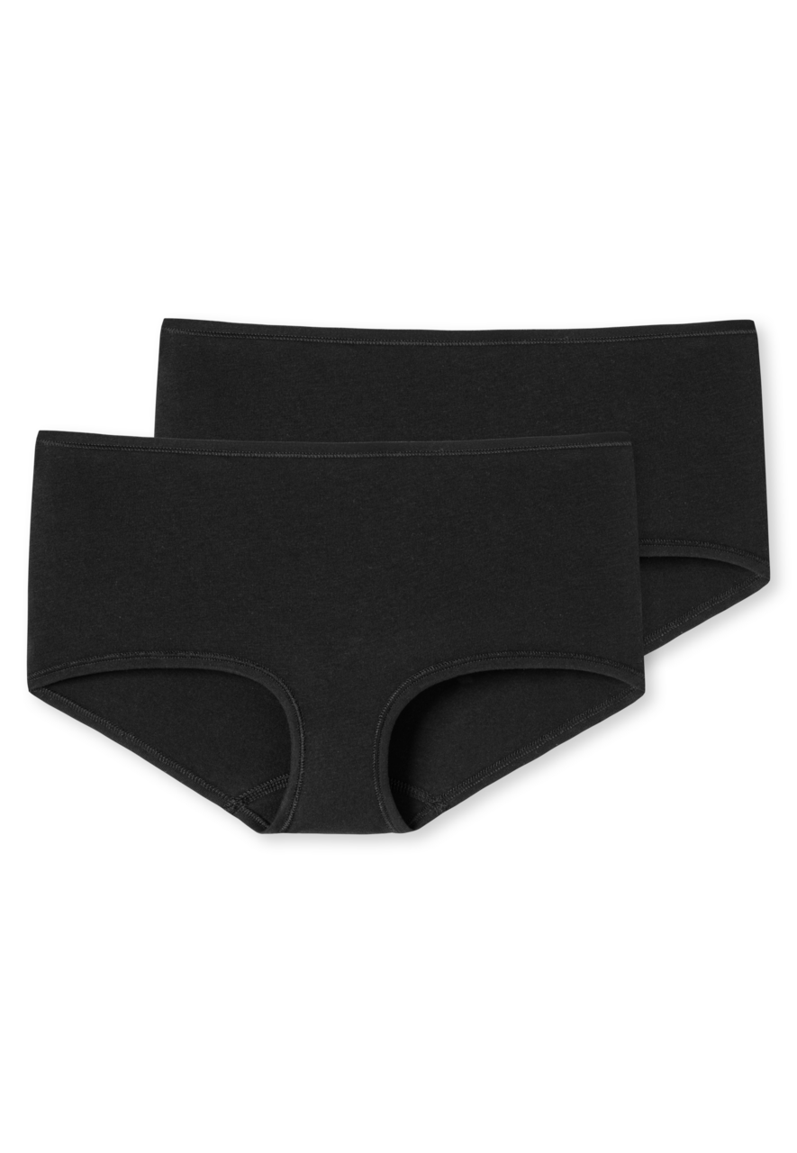 SCHIESSER 95/5 boxer (2-pack), dames shorts biokatoen zwart