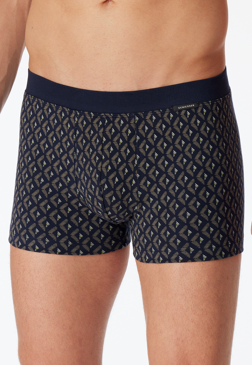 SCHIESSER Fine Interlock boxer (1-pack), heren short fijn gedessineerd bruin-grijs