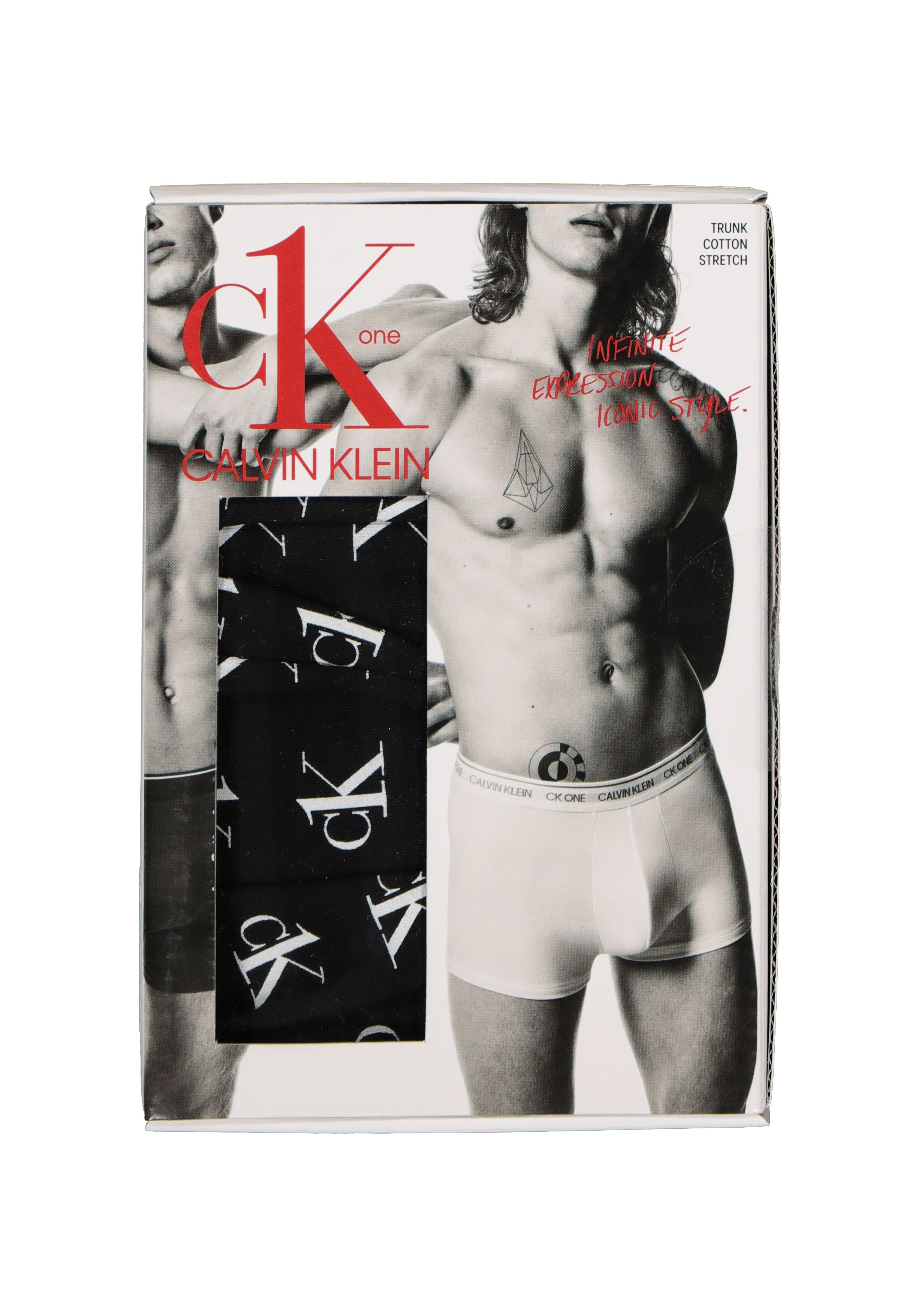 Calvin Klein CK ONE Cotton trunk (1-pack), heren boxer normale lengte, zwart met logo print