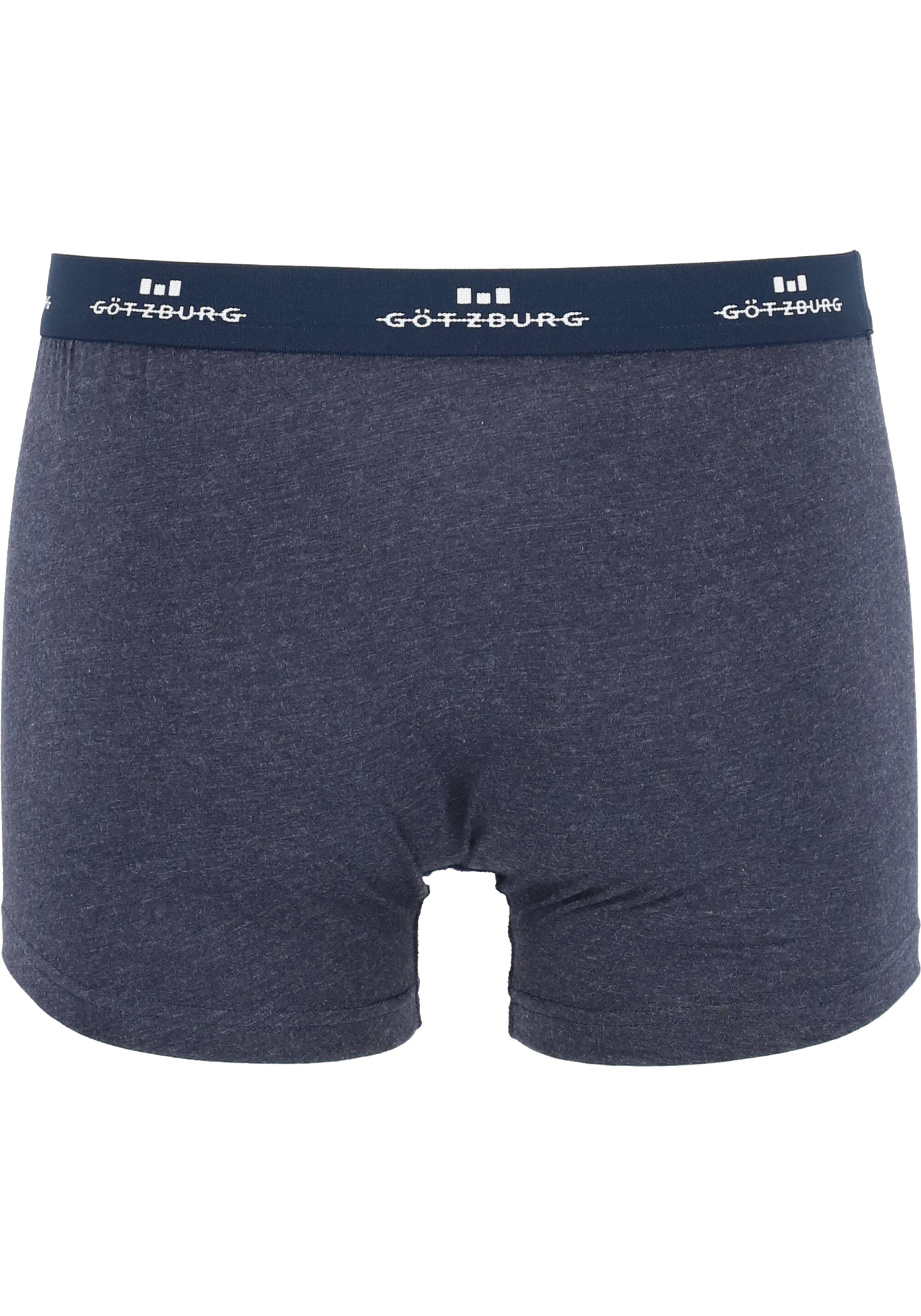 Gotzburg heren boxers (2-pack), normale lengte, donkerblauw en blauw melange