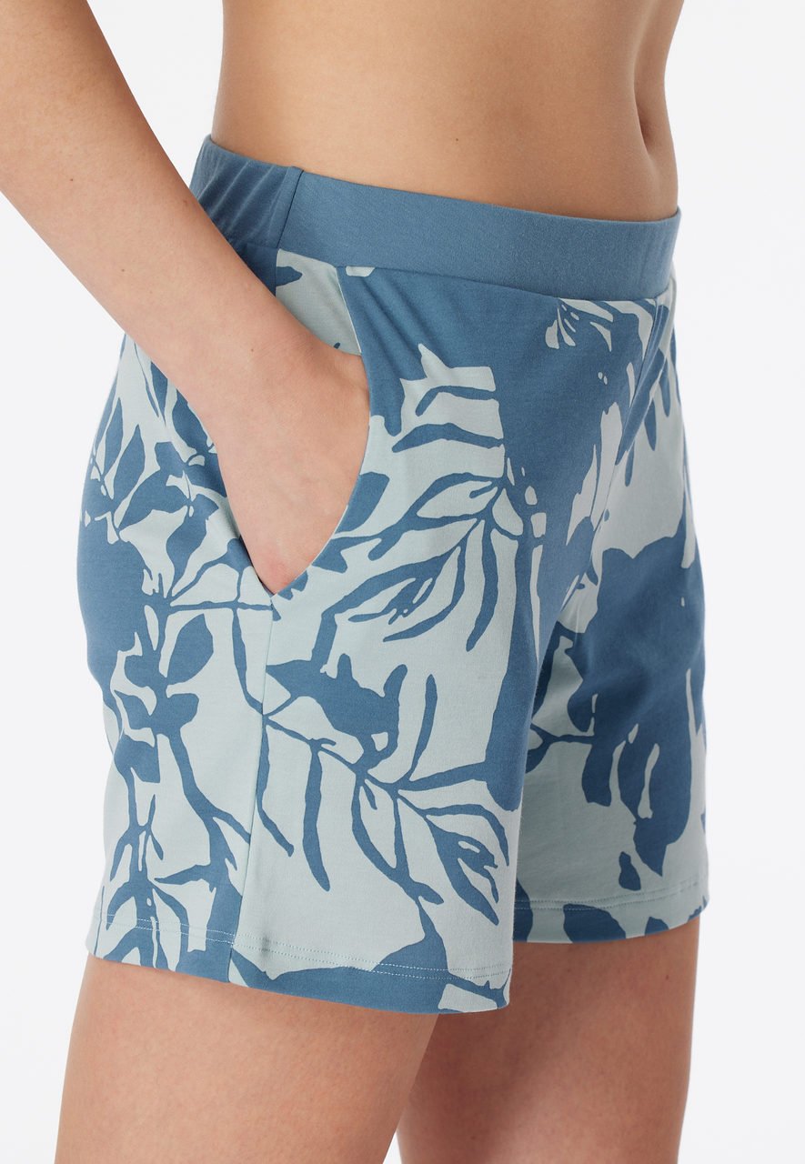 SCHIESSER Modern Nightwear shortamaset, dames pyjama shortama blauw-grijs