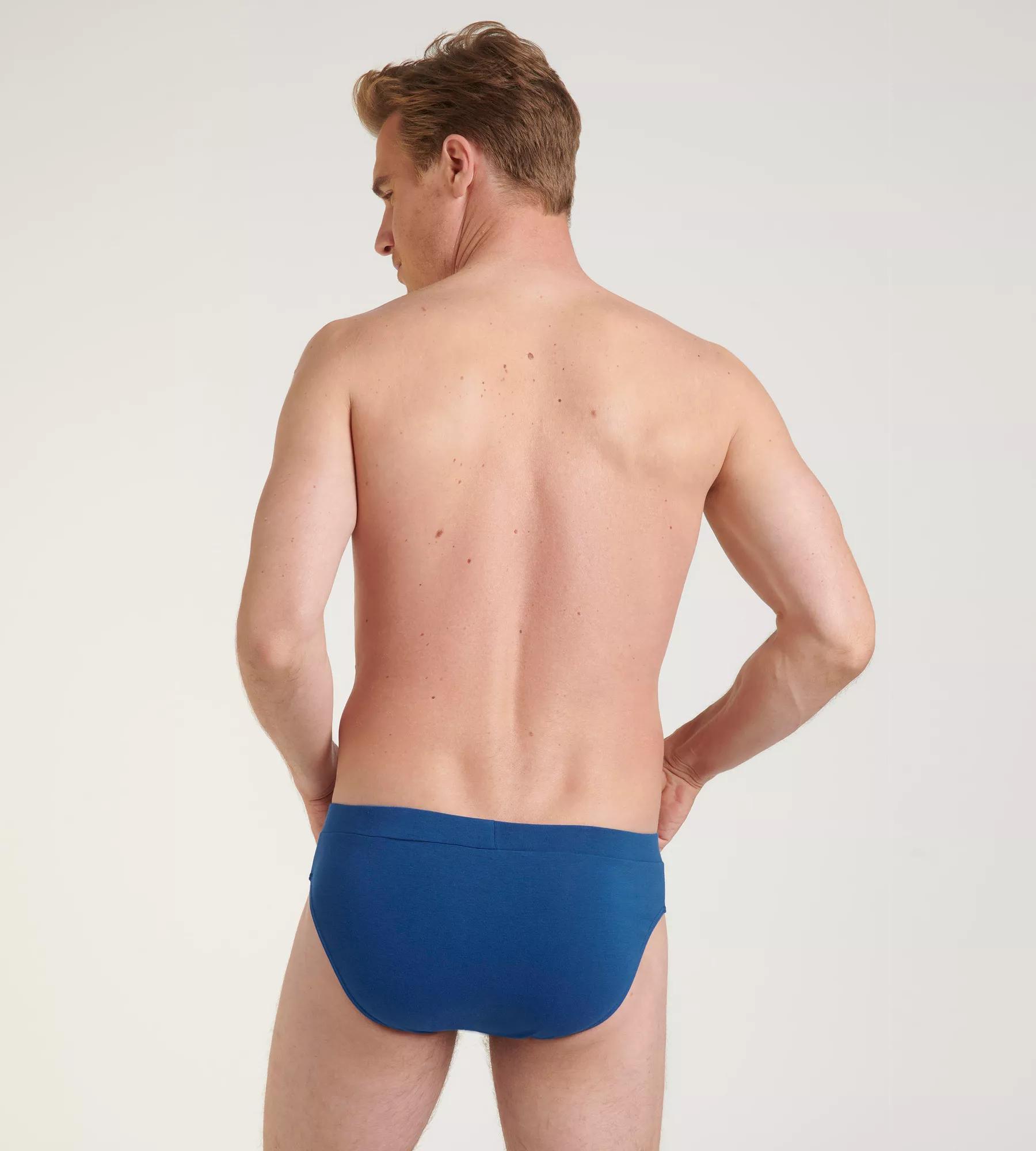 Sloggi Men GO Natural Brief, heren slip met smalle zijkanten (2-pack), kobalt- en donkerblauw