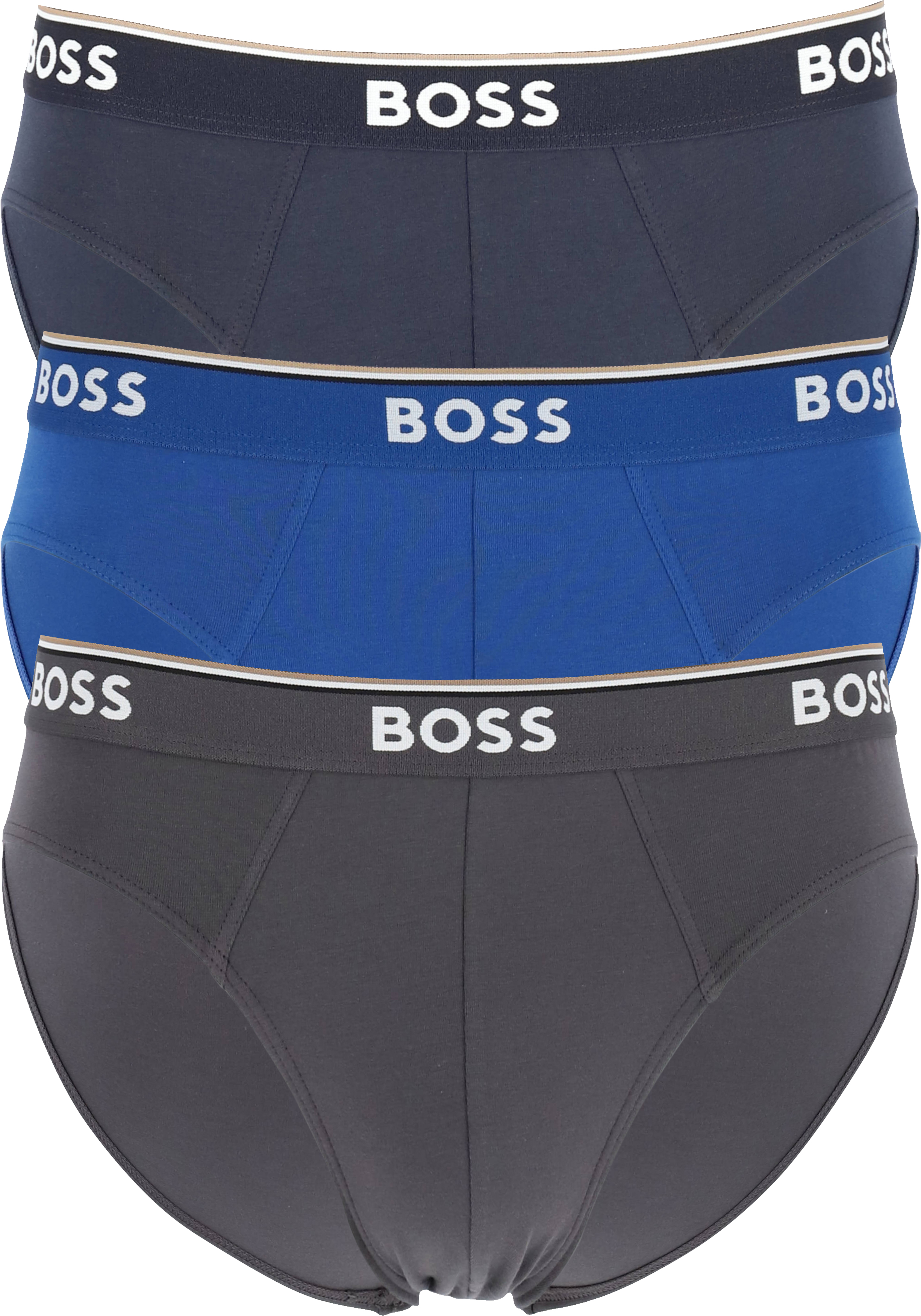 HUGO BOSS Power briefs (3-pack), heren slips, blauw, navy, grijs