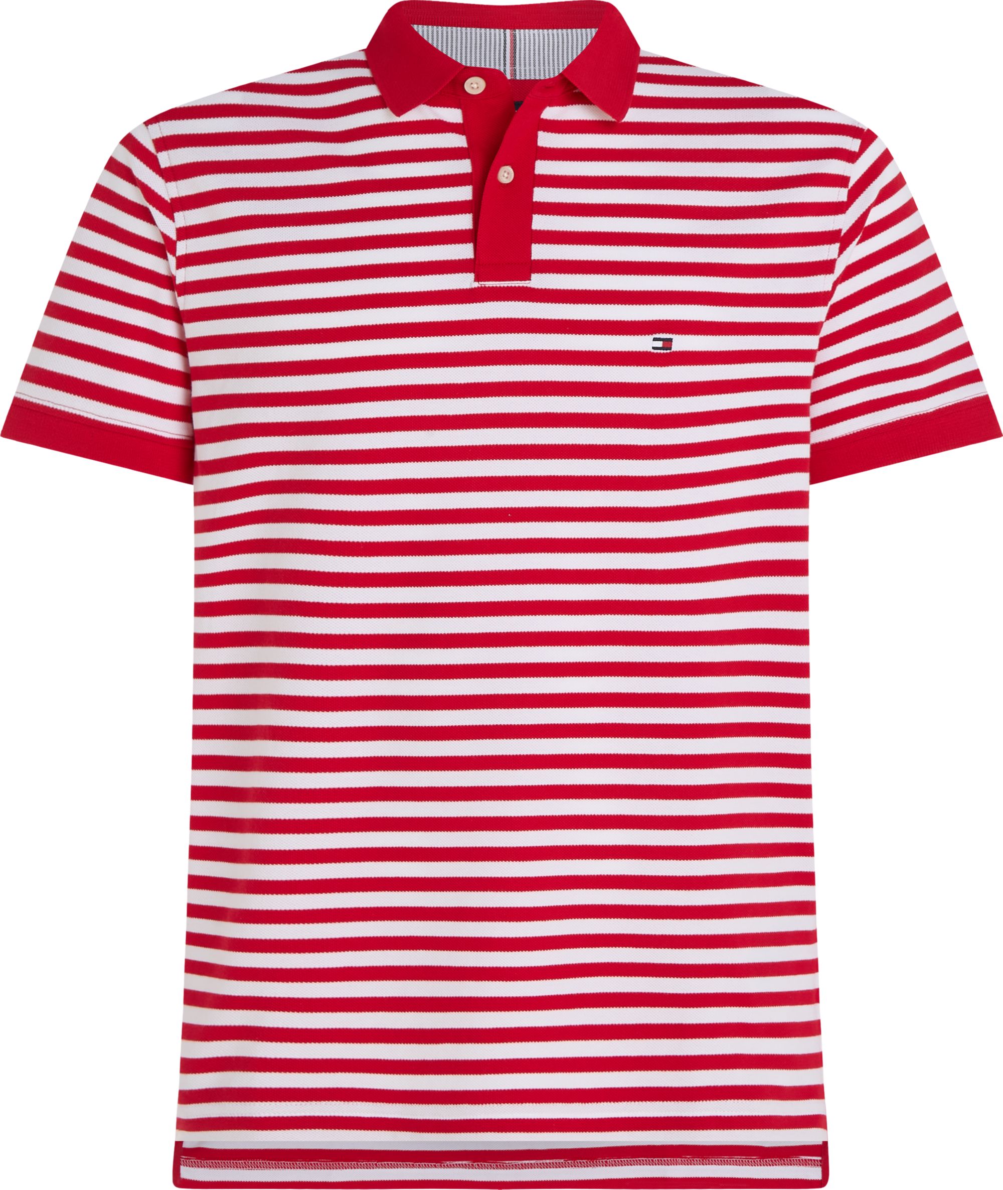 Tommy Hilfiger 1985 Regular Polo, heren poloshirt, rood-wit gestreept